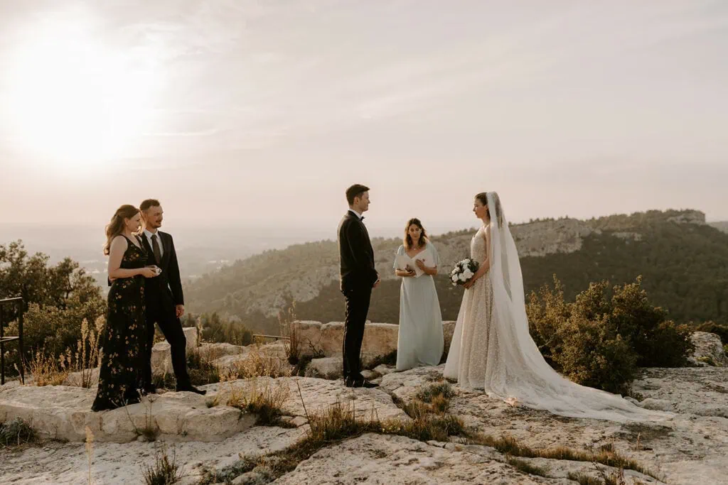 The couple's adventurous spirit showcased during their mountainous Provence elopement
