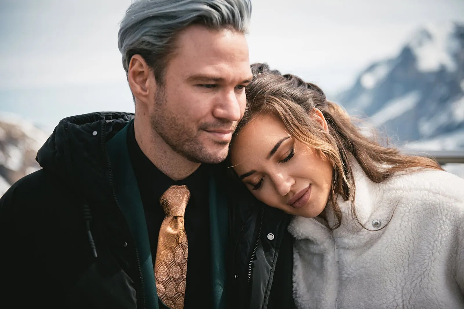 Elopement in Grindelwald intimate moment