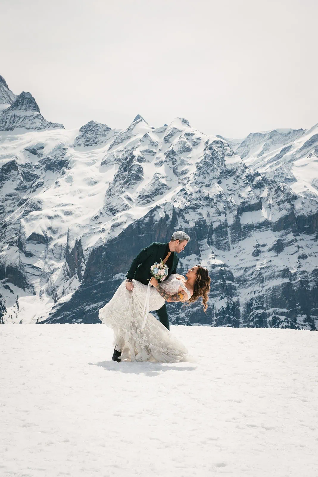 Grindelwald elopement couple dancing