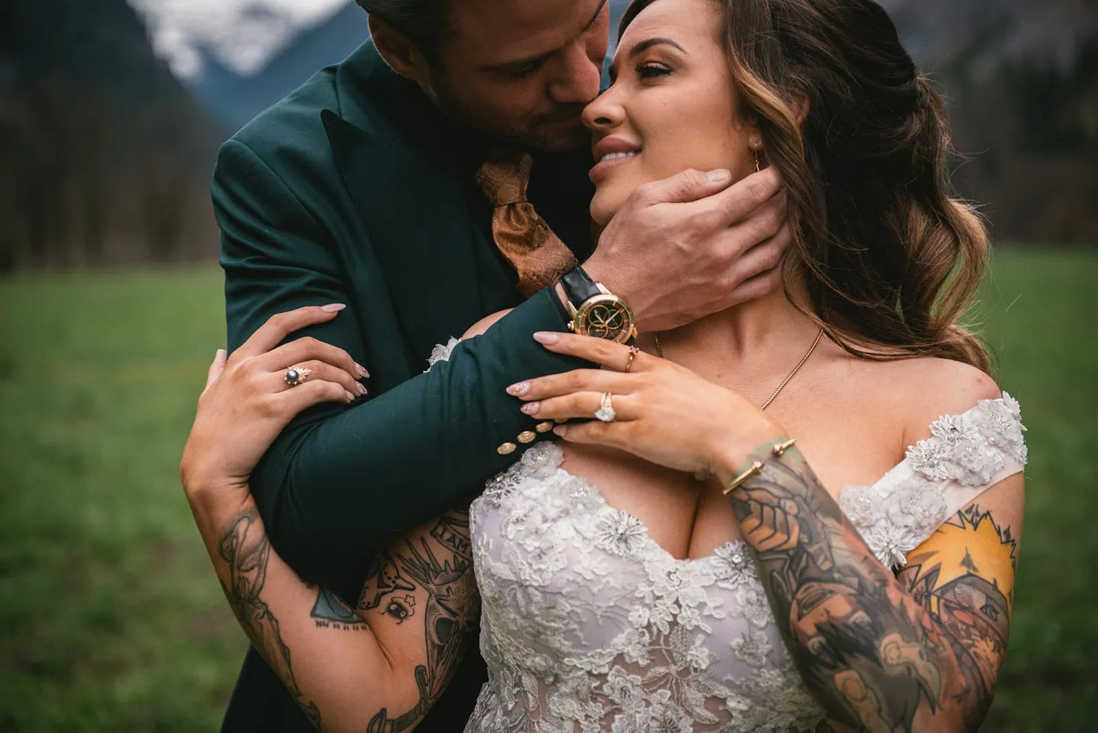 Switzerland elopement warm embrace