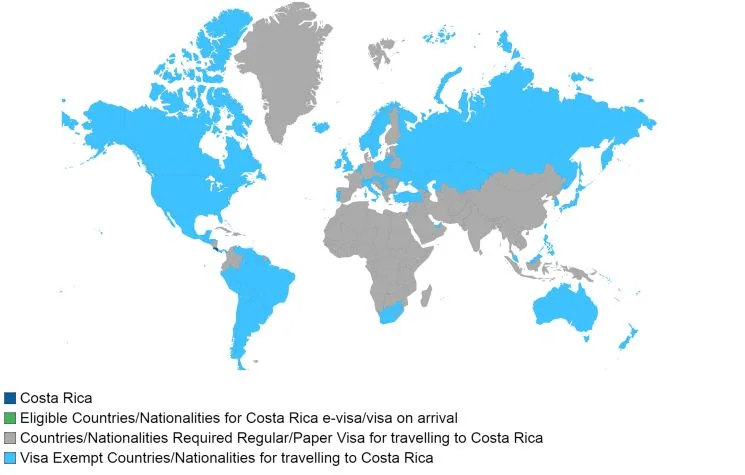 Who can visit Costa Rica for an elopement without a visa