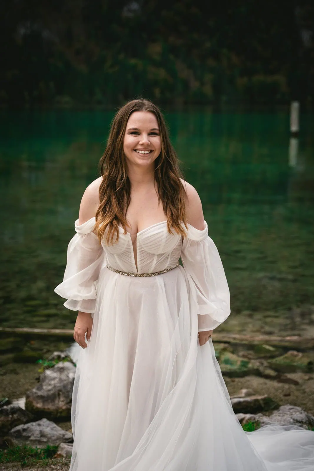 Bride smiling before her ceremony in a Germany elopement
