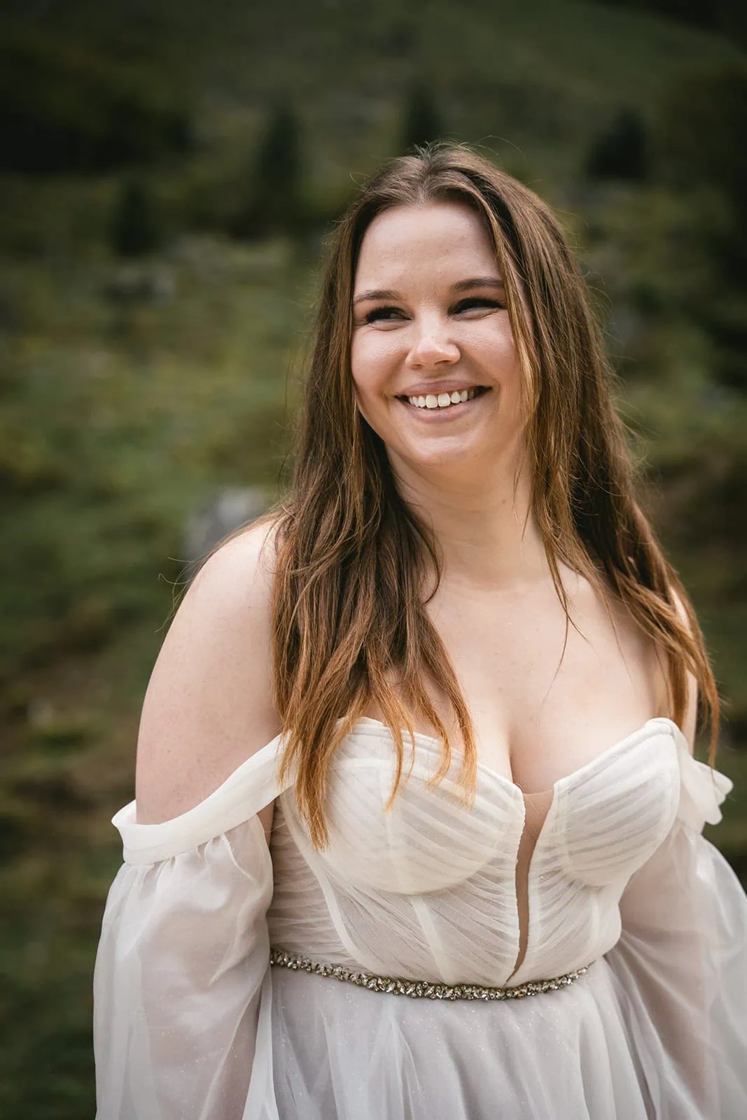 German elopement: portrait of the bride after the ceremony