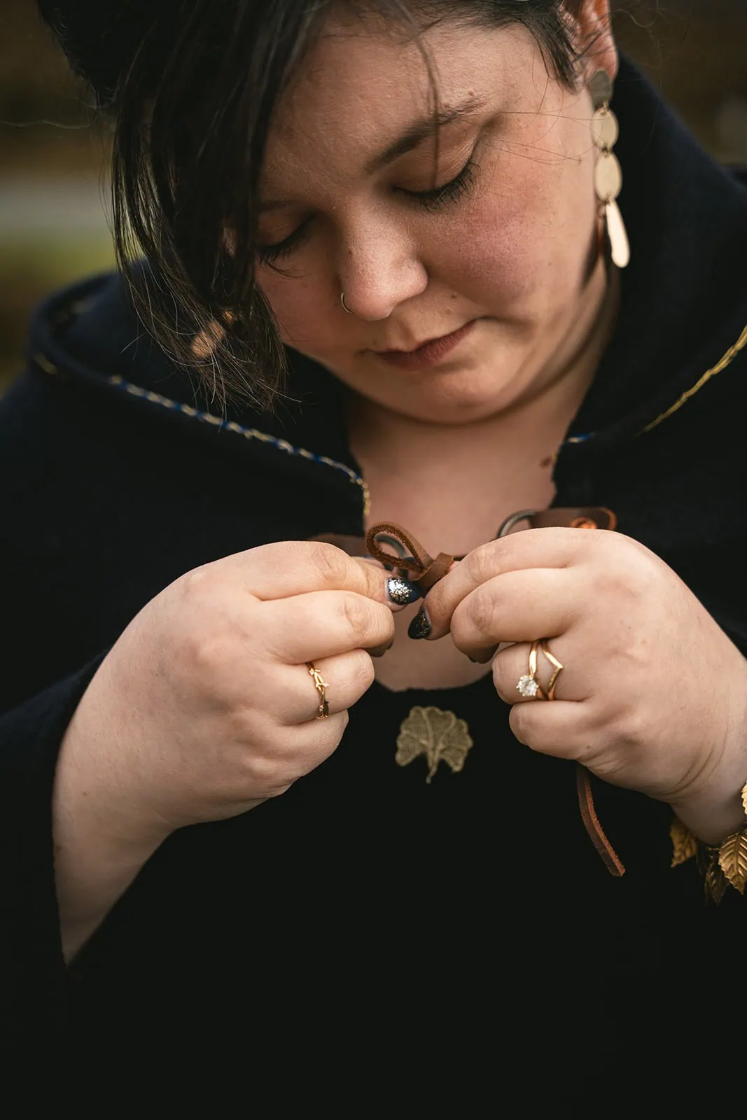Close-up of the bride's dress in a Skye elopement