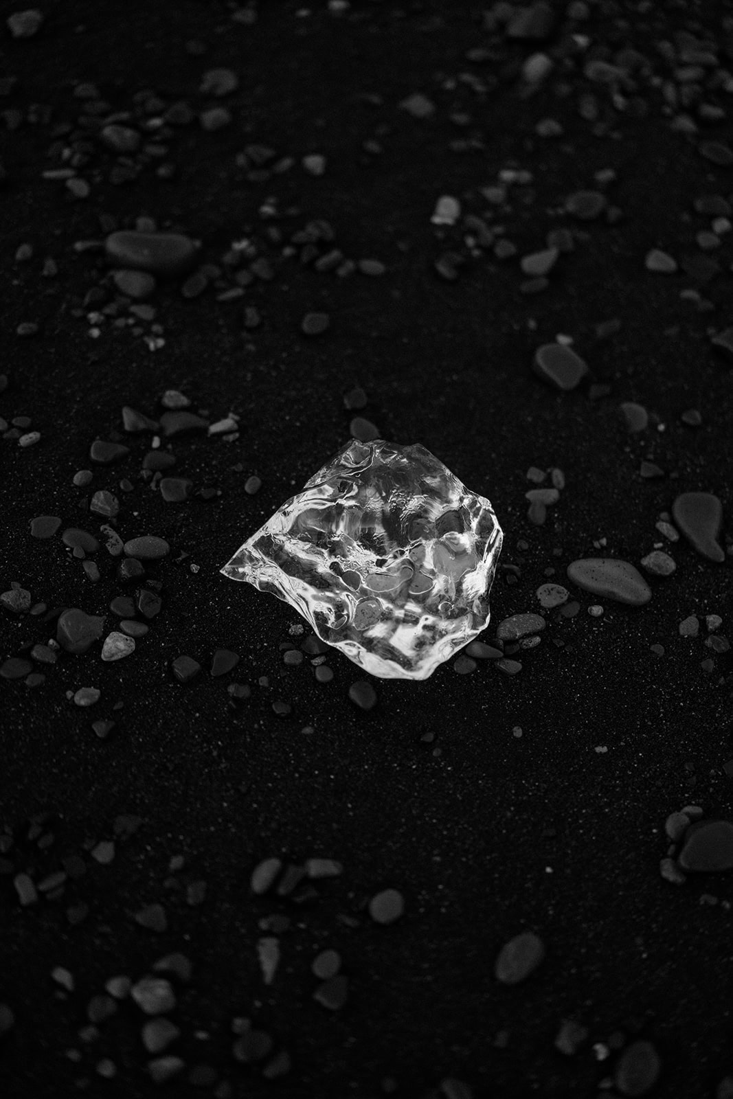 Detail of the glacier's ice during an Iceland elopement