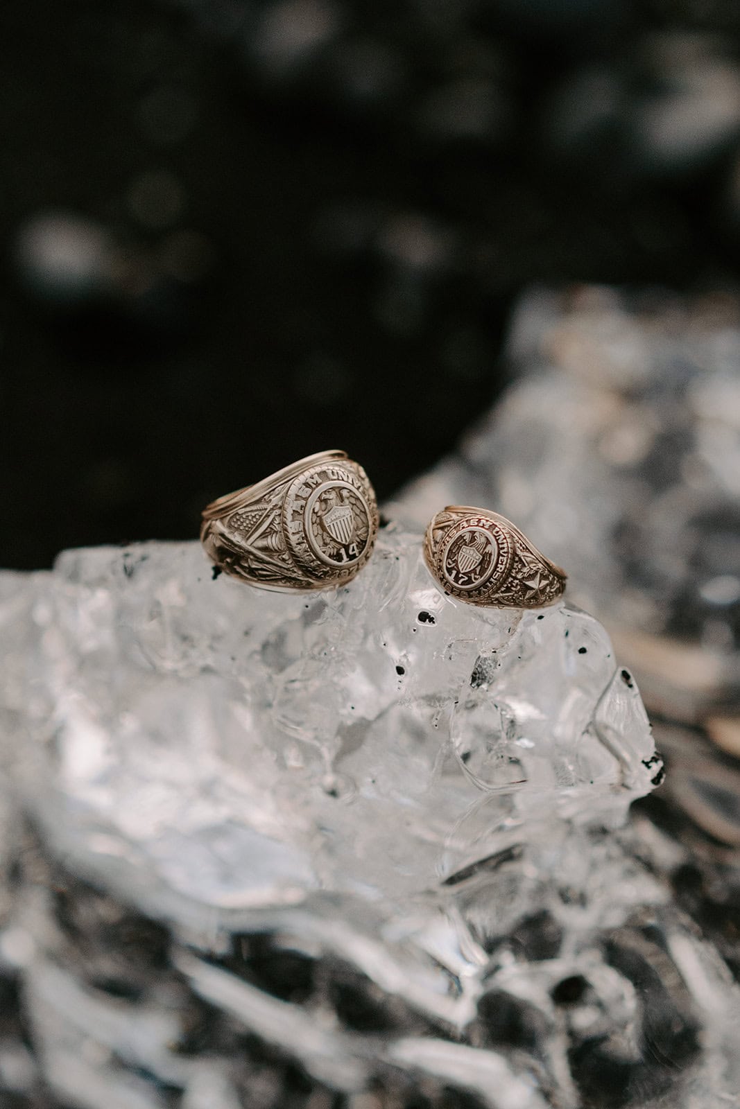 A beautiful shot of the rings at an Iceland waterfall elopement