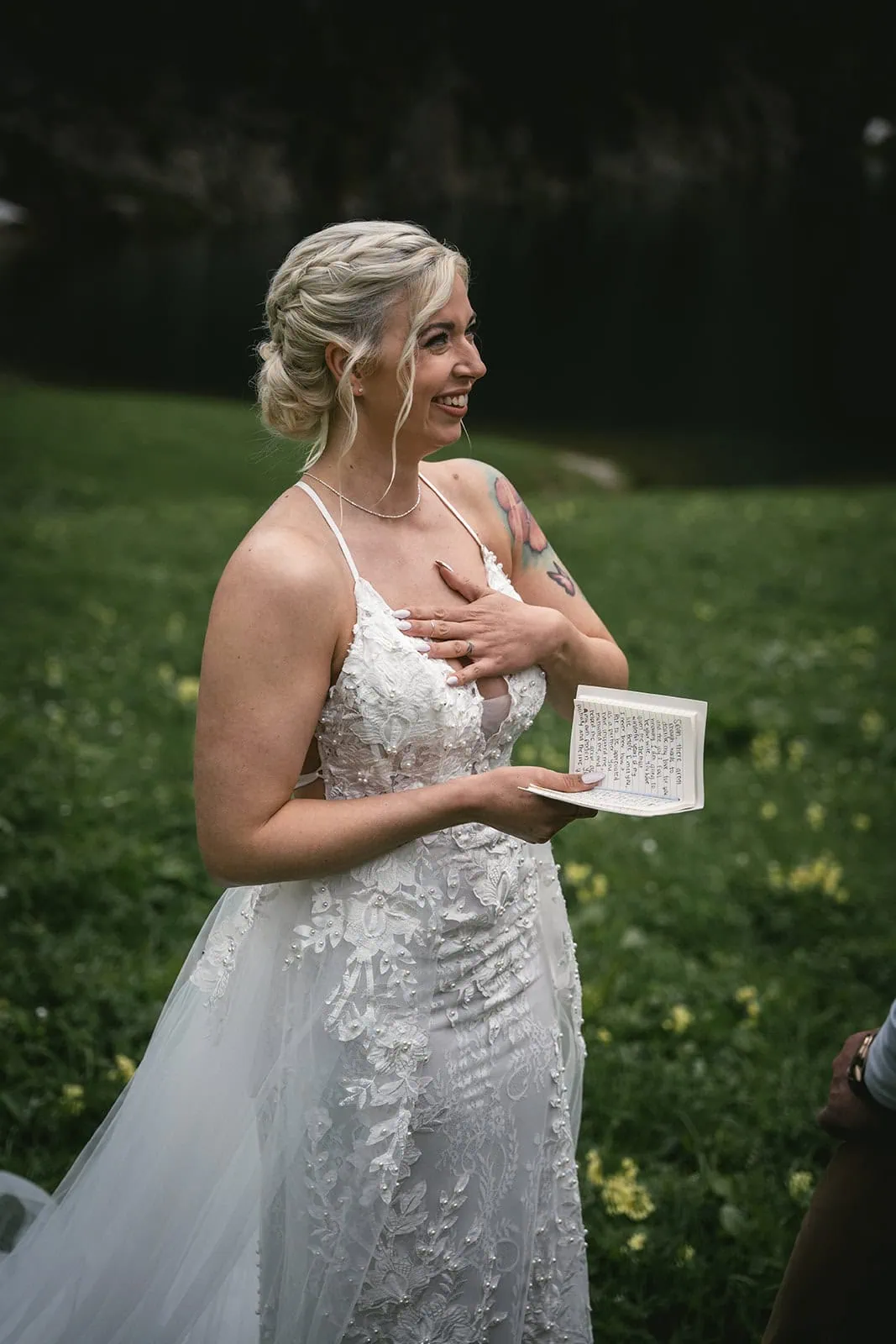 Misty skies and heartfelt vows of the bride at a Bern elopement
