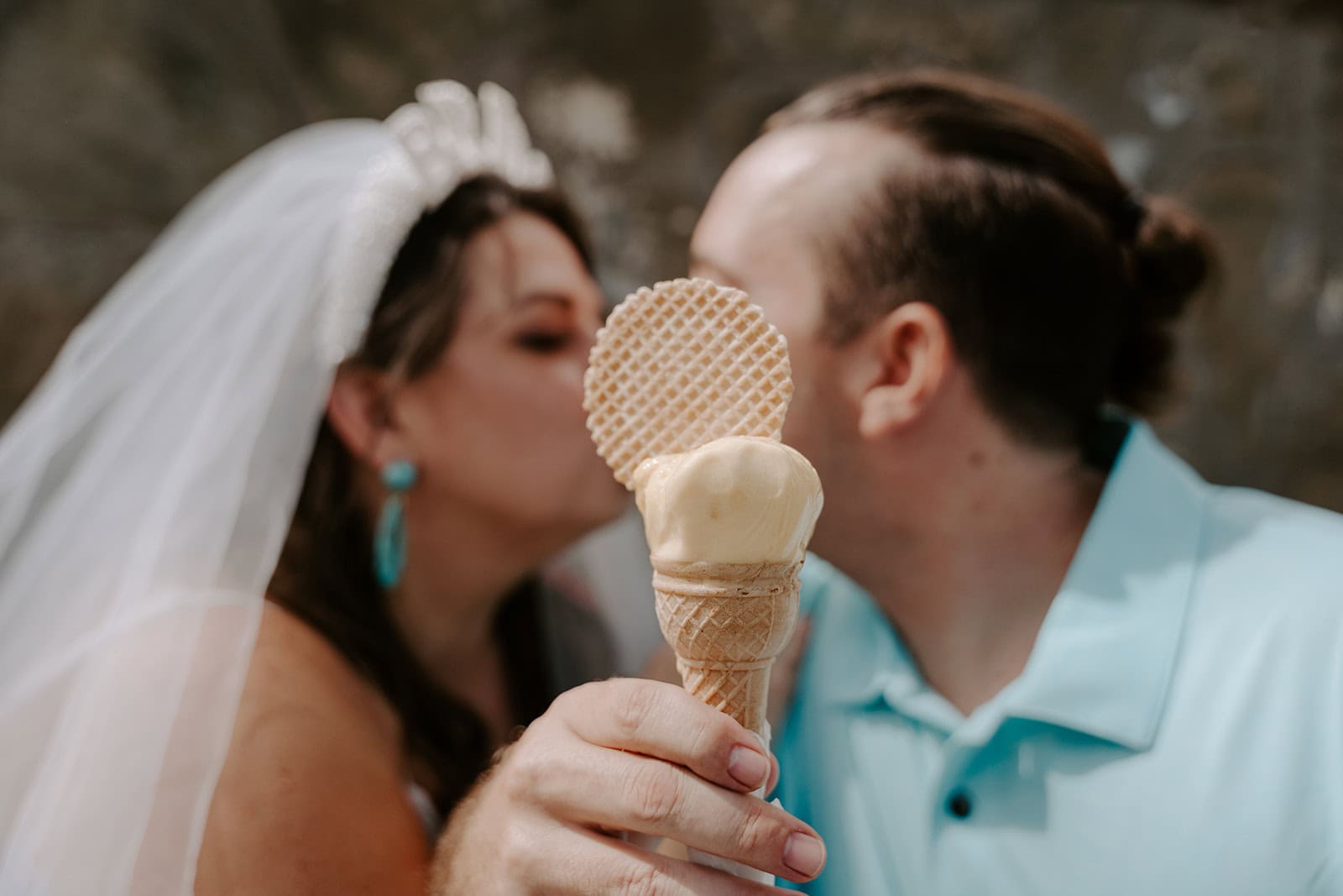 Gelato moments on the Italian coast during an Italy elopement