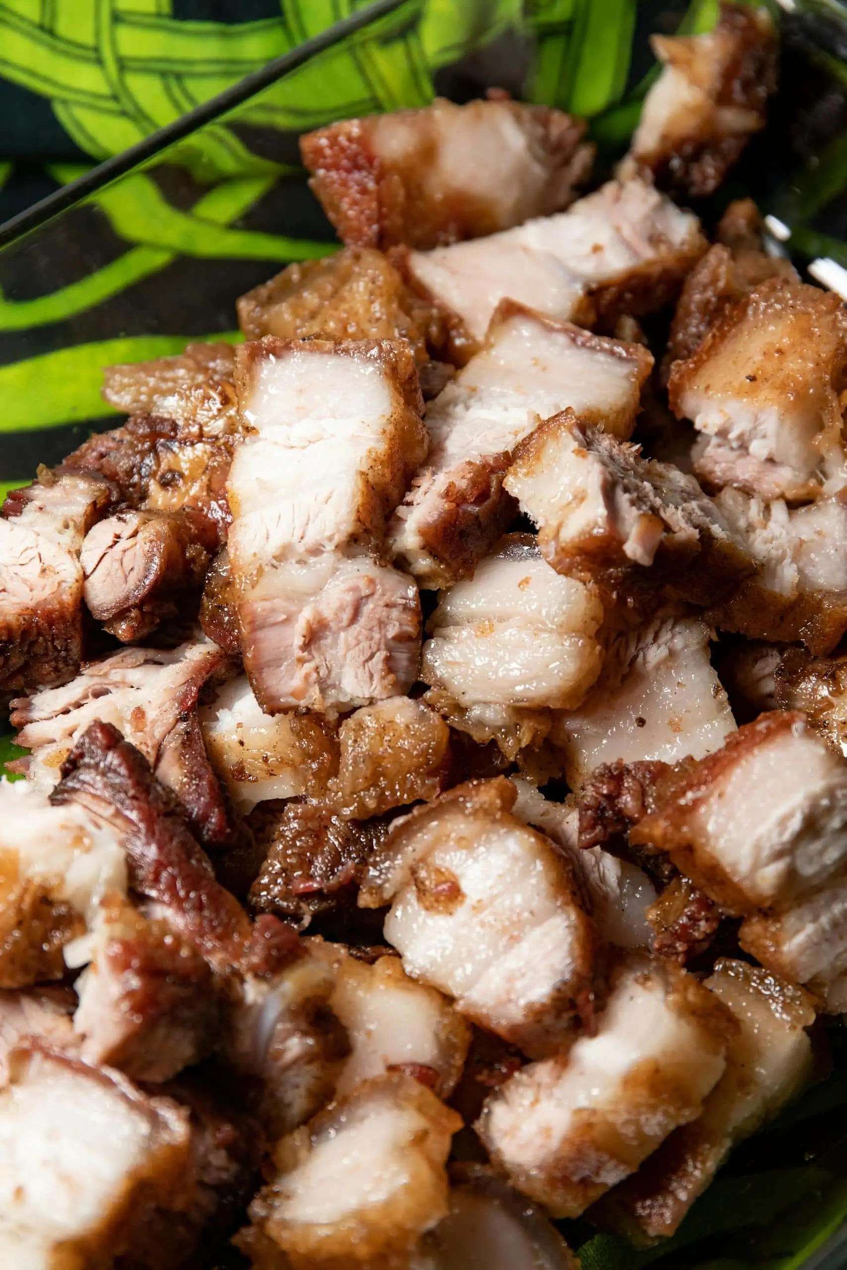 Delicious crispy fried pork belly, known as Lechon Kawali, a savory Filipino dish.