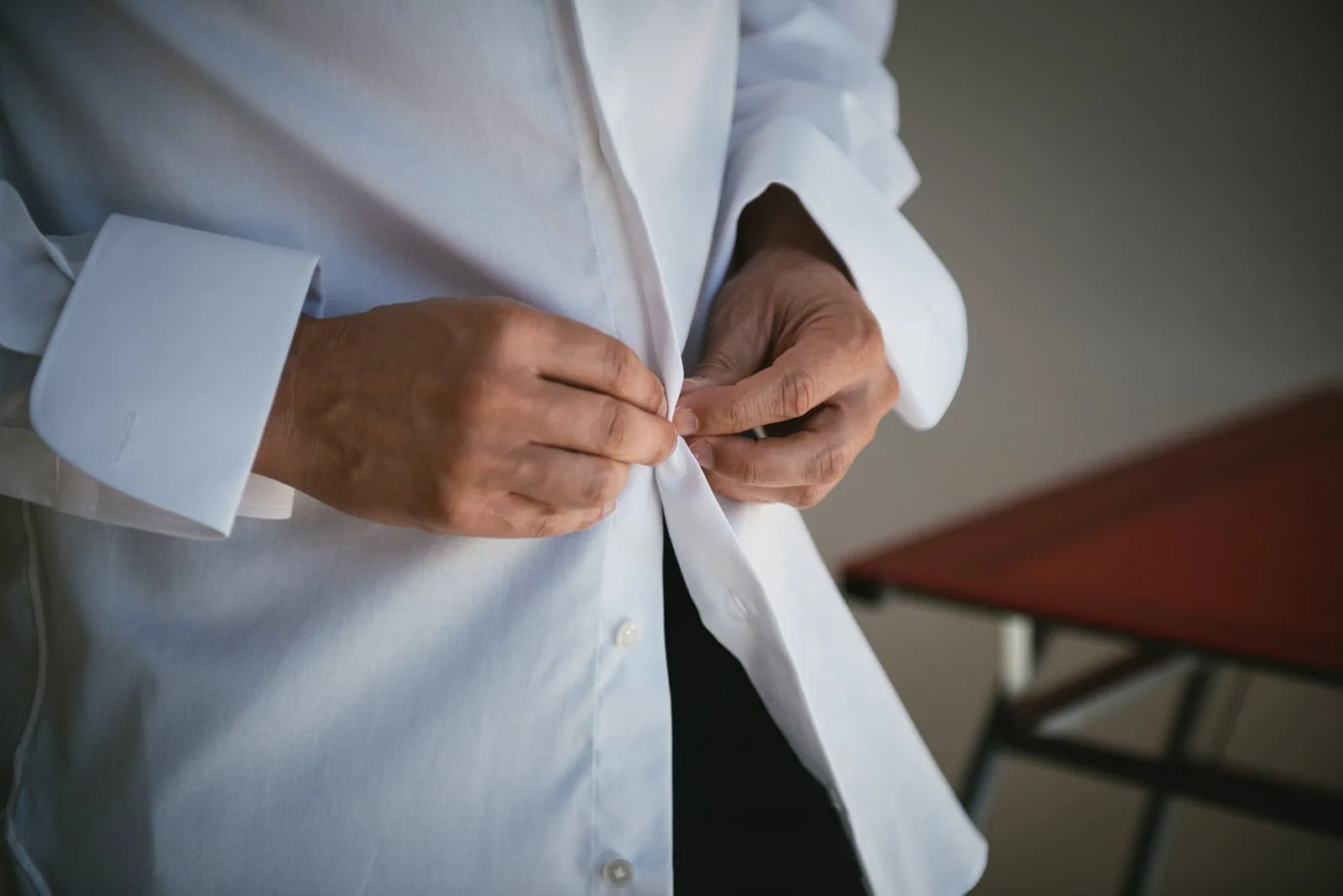 Close-up of the groom's suit at this stunning South of France elopement