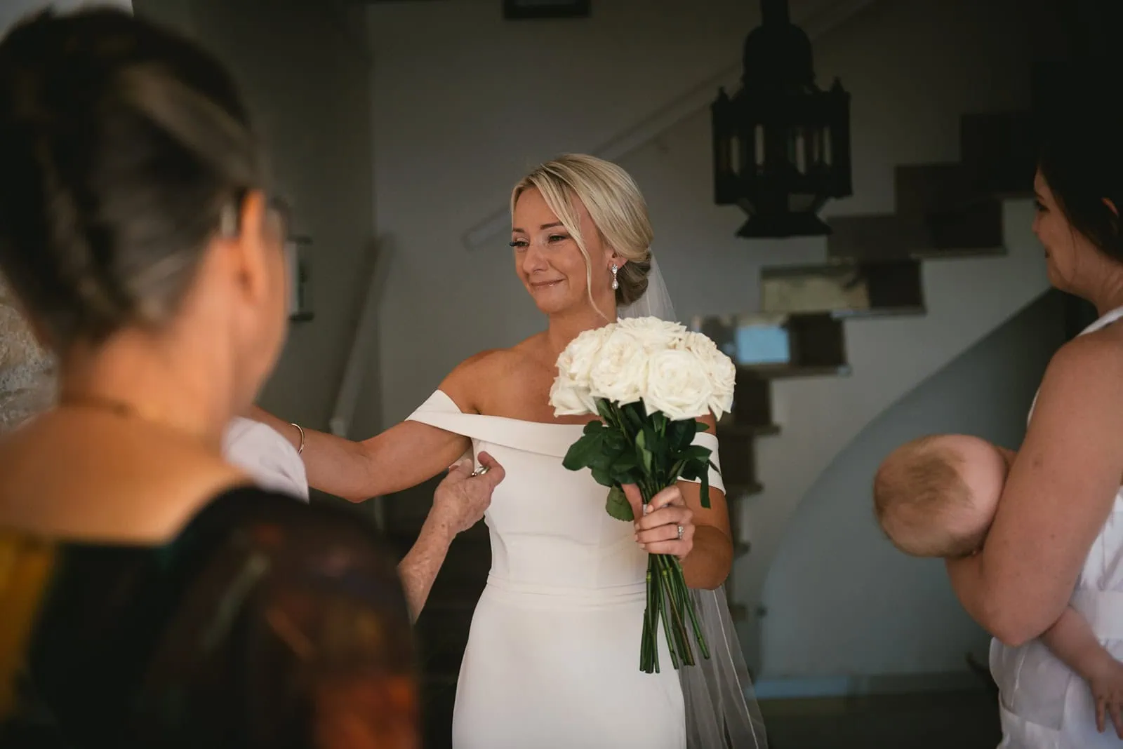 Detail of the bride's bouquet in a South of France elopement