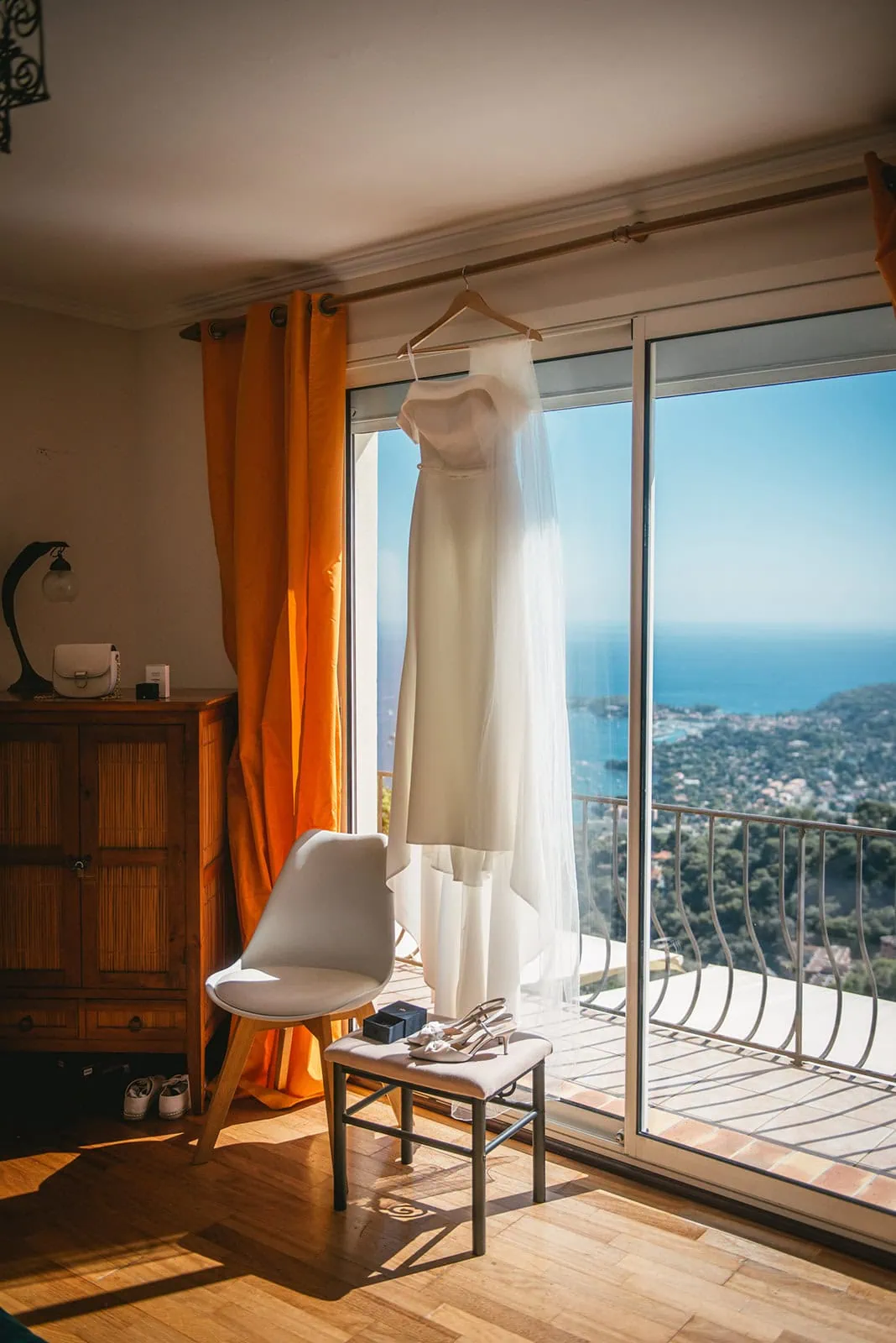 Stunning wedding dress featured in this South of France elopement ceremony