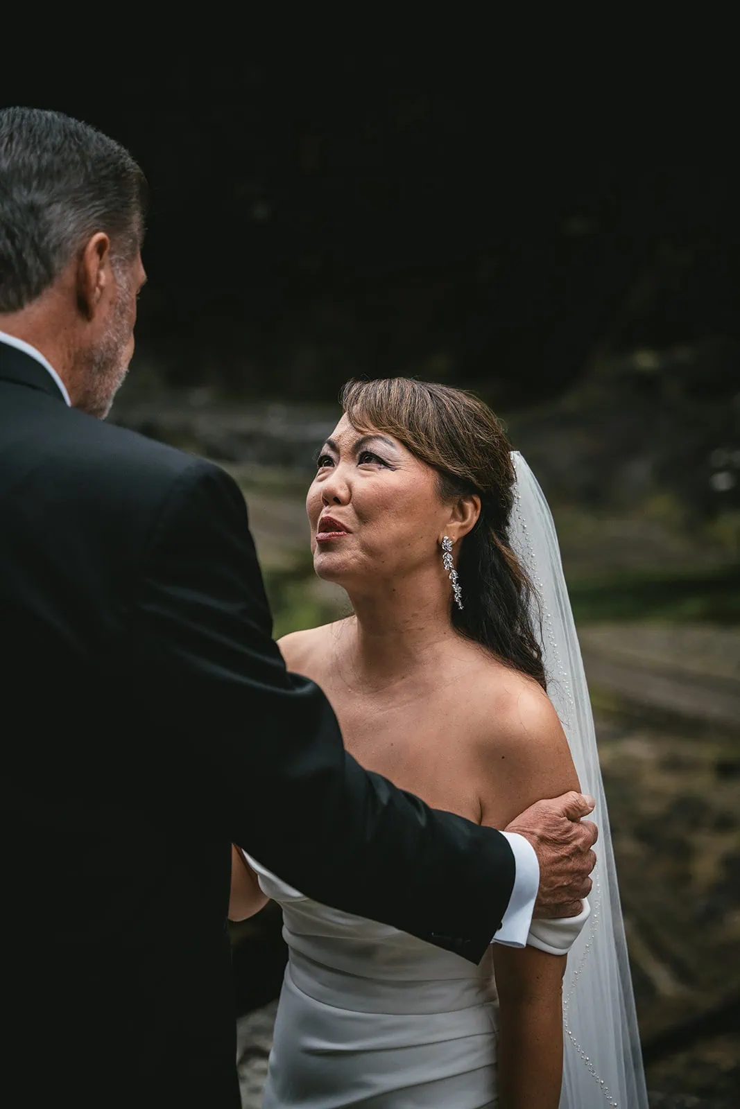 Bride's vows in a stunning Torshavn elopement ceremony by the hidden gorge