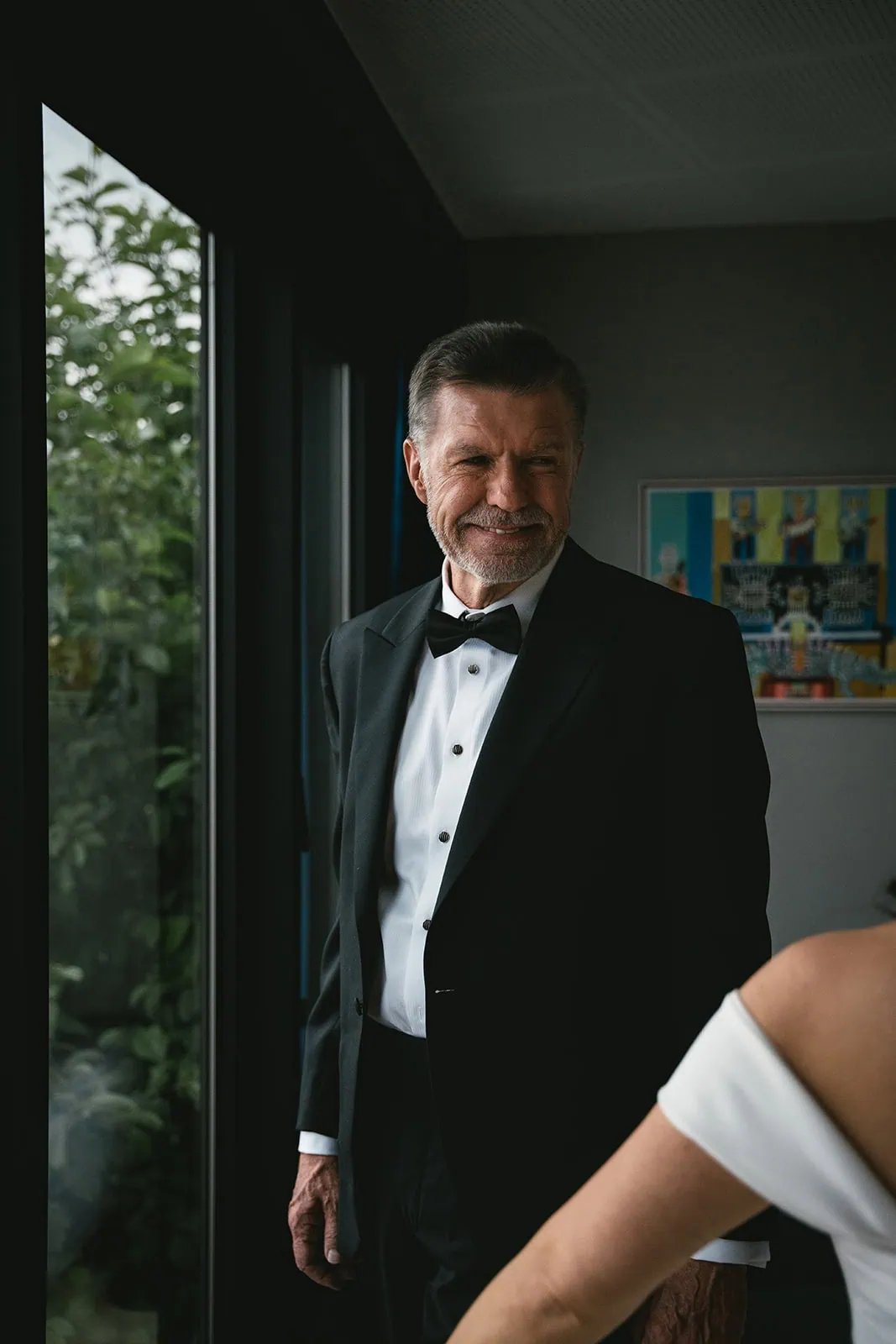 A heartfelt first look in the charming old town during this Torshavn elopement