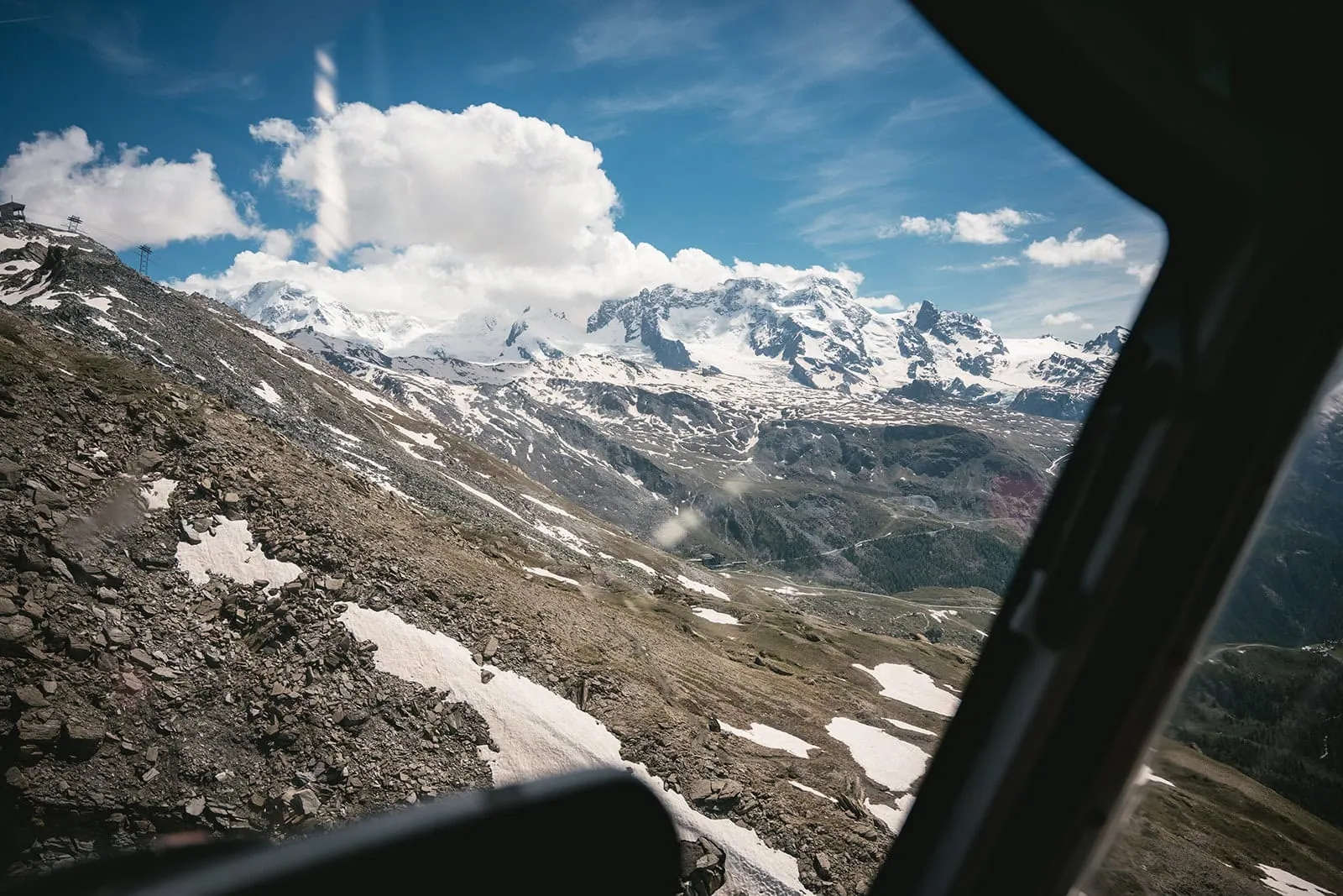 Breathtaking aerial view of the summit during a Zermatt elopement