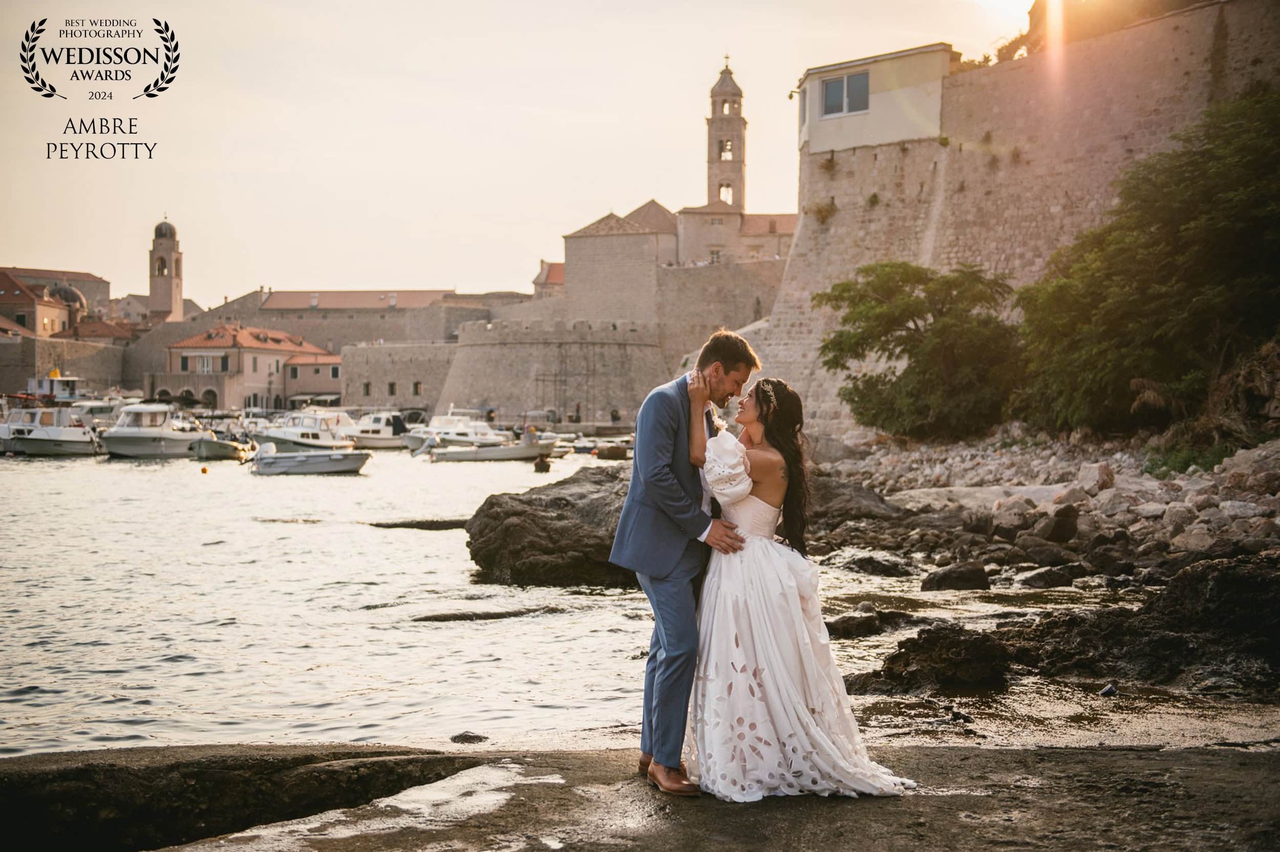 Romantic moment demonstrating the magical coastal beauty of my elopement packages in Croatia