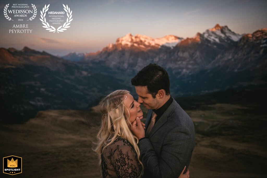 Intimate couple moment showcasing the vast wilderness in my elopement packages in Patagonia