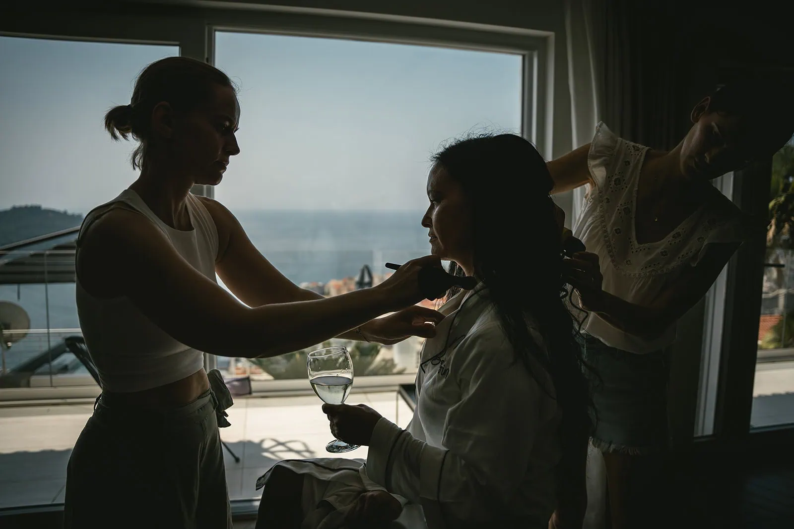 Bride's setup before the Dubrovnik elopement begins