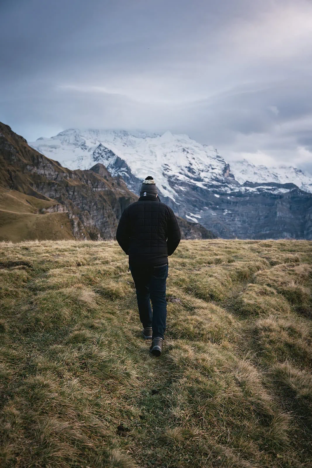 Groom taking in the silence of the Alps the night before his Gornergrat elopement