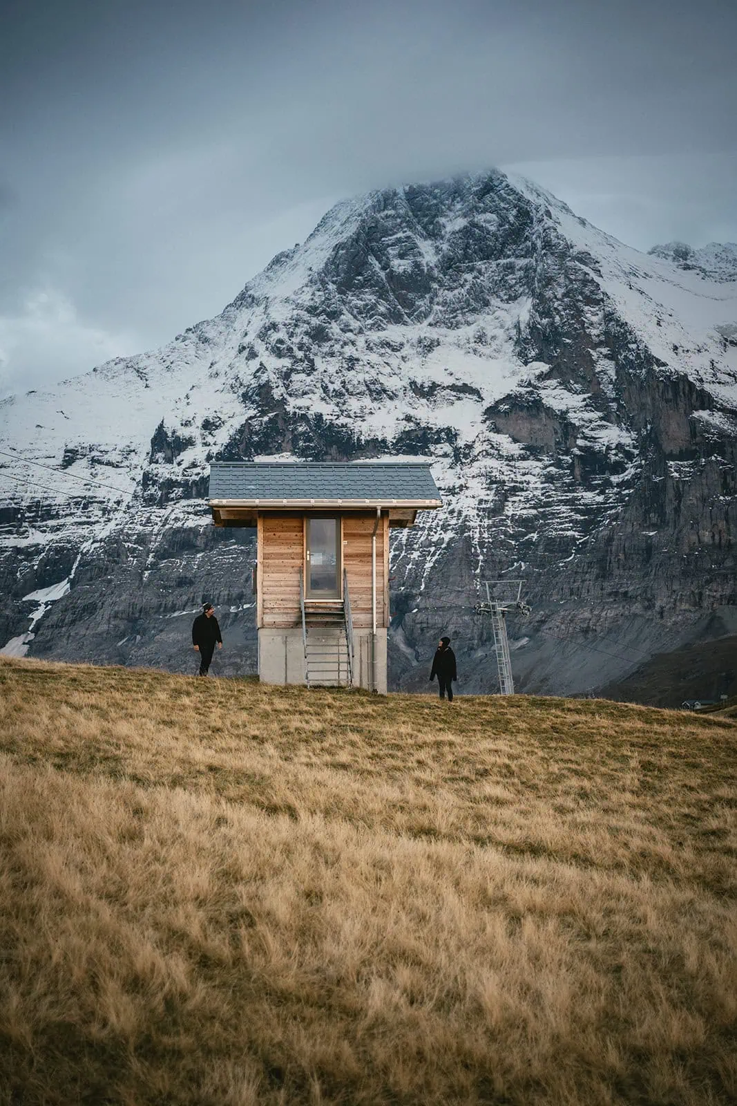 Sunset portraits on a mountaintop the day before their Gornergrat elopement