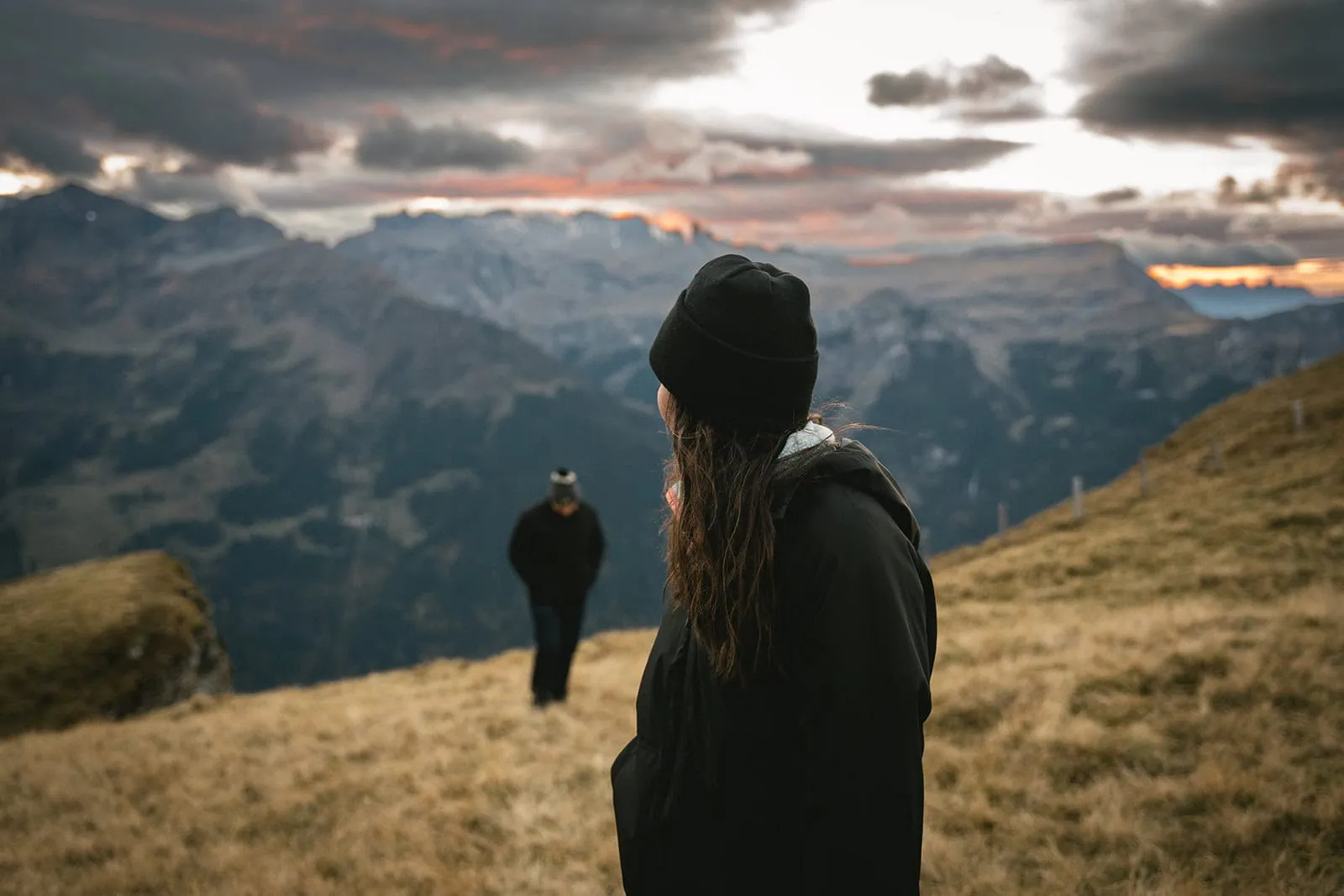 Golden hour light over the moutains during a Gronergrat elopement
