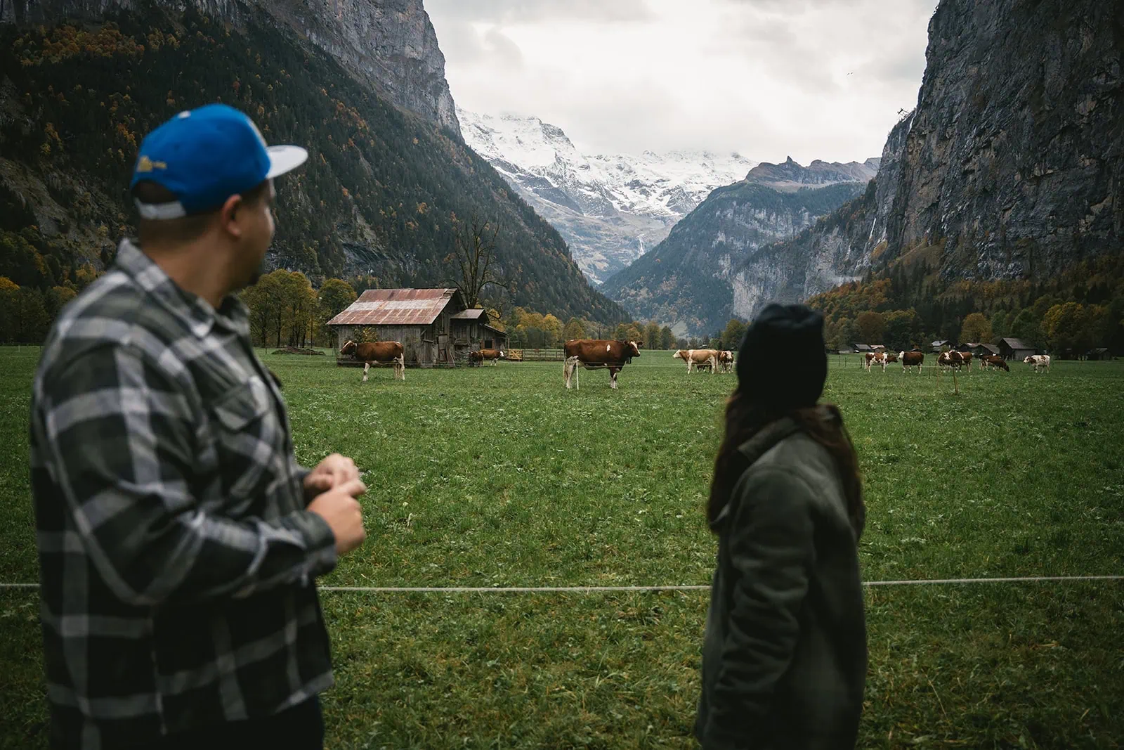 A peaceful moment before heading into the mountains for their Gornergrat elopement