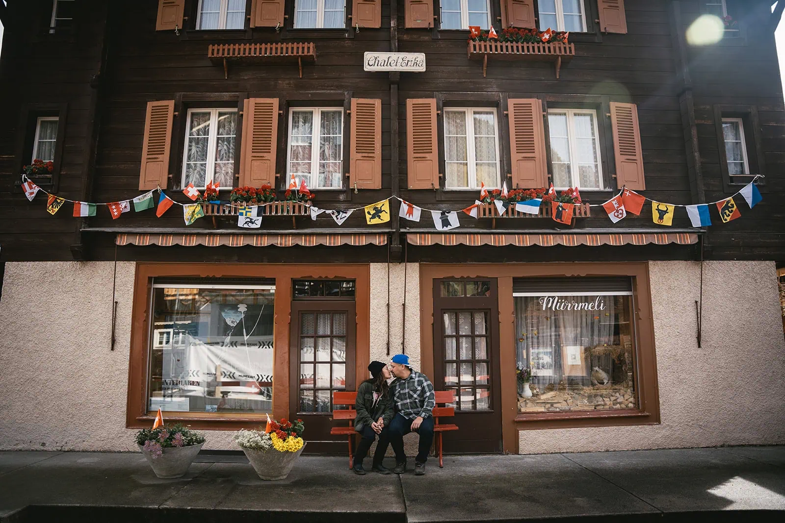 Peaceful moment to the village after a dreamy Gornergrat engagement day