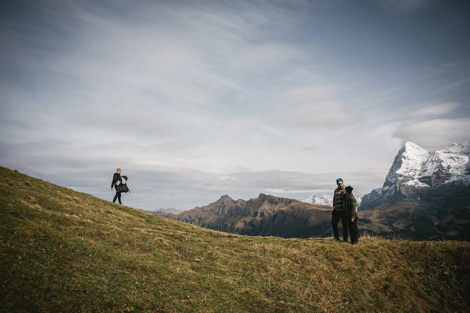 A last quiet moment before their ceremony during their Gornergrat elopement