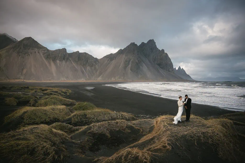 Sunset ceremony on the iconic beach near Hofn, filled with emotion and sea breeze