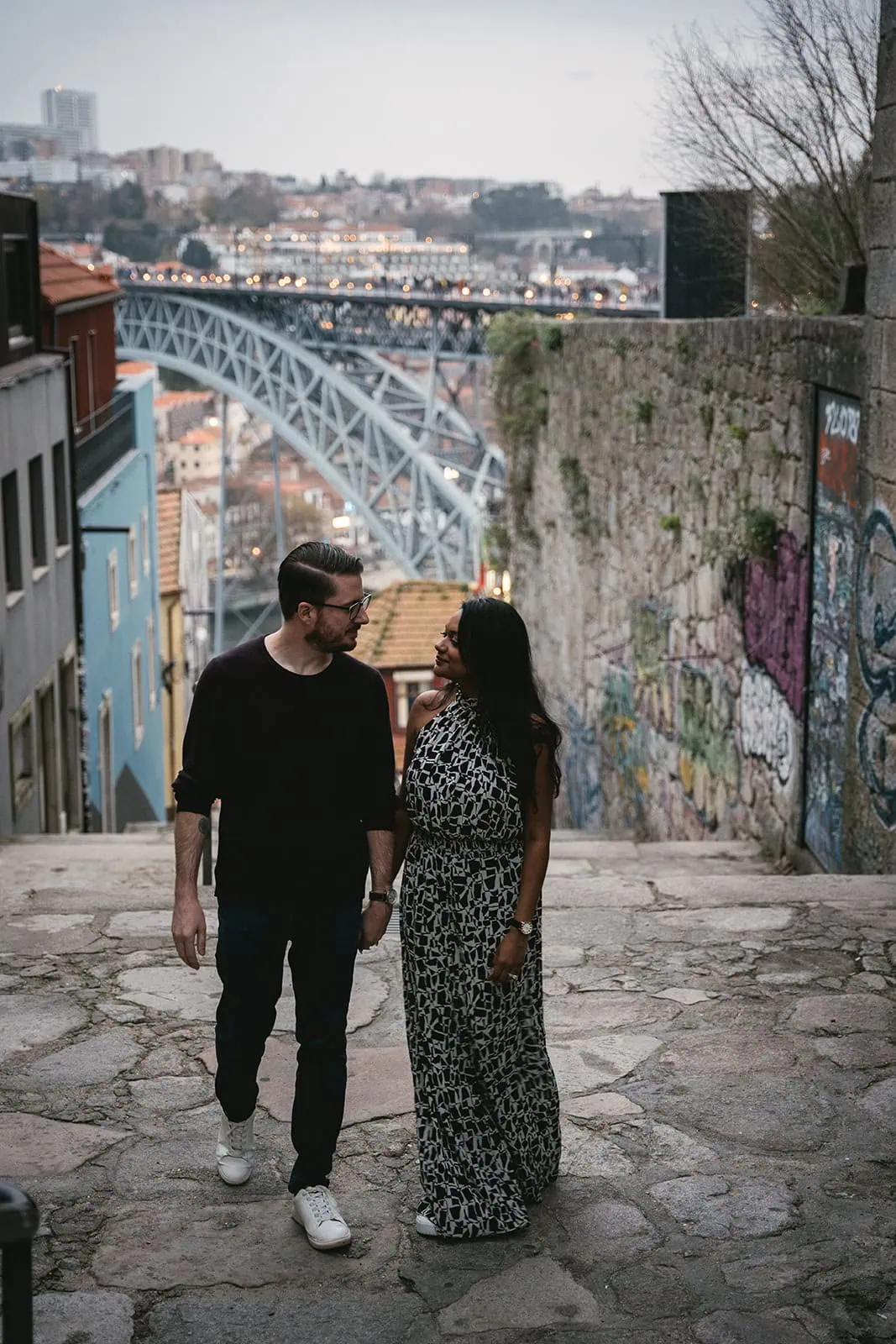 A secret escape through Porto's soul-stirring streets during their Portugal elopement