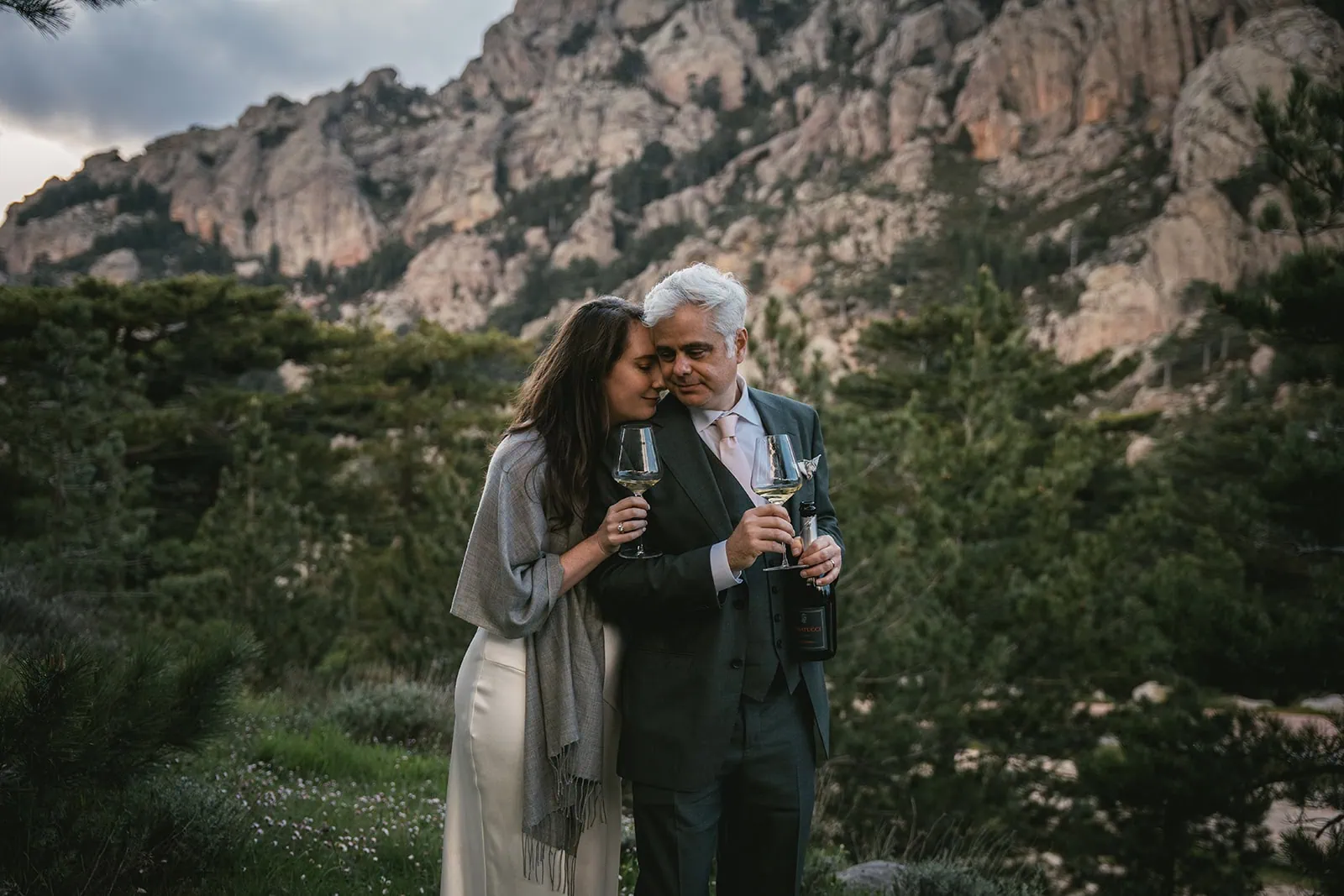 The warmth of local wine and love under the Corsican sky