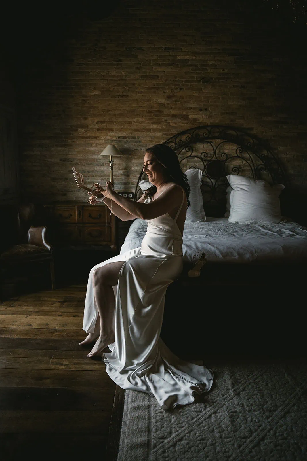 The joy of slipping into something sacred—Corsica elopement dress-up