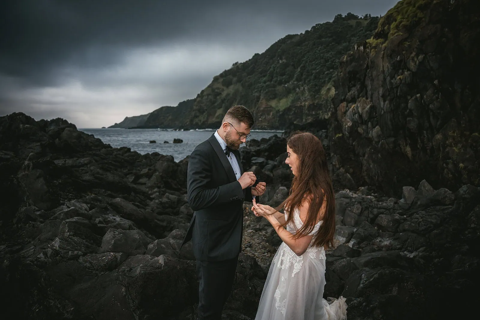 The ceremony spot for this Ponta Delgada elopement was wild and unforgettable