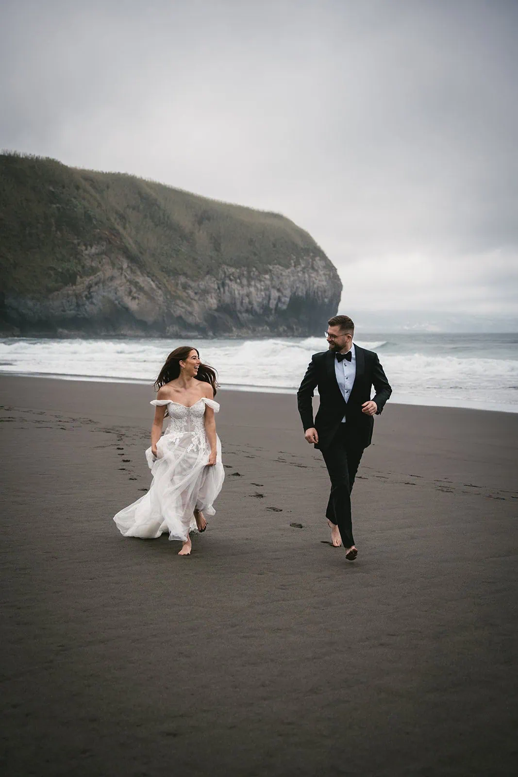 A black sand beach session full of joy during this Ponta Delgada elopement