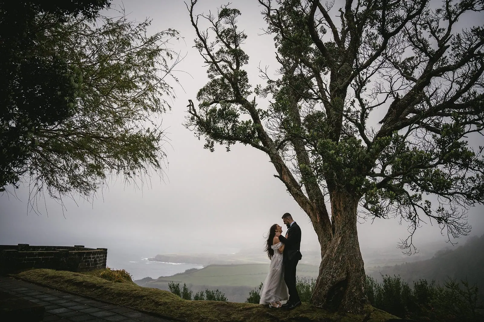 A foggy morning adds magic to this intimate Ponta Delgada elopement