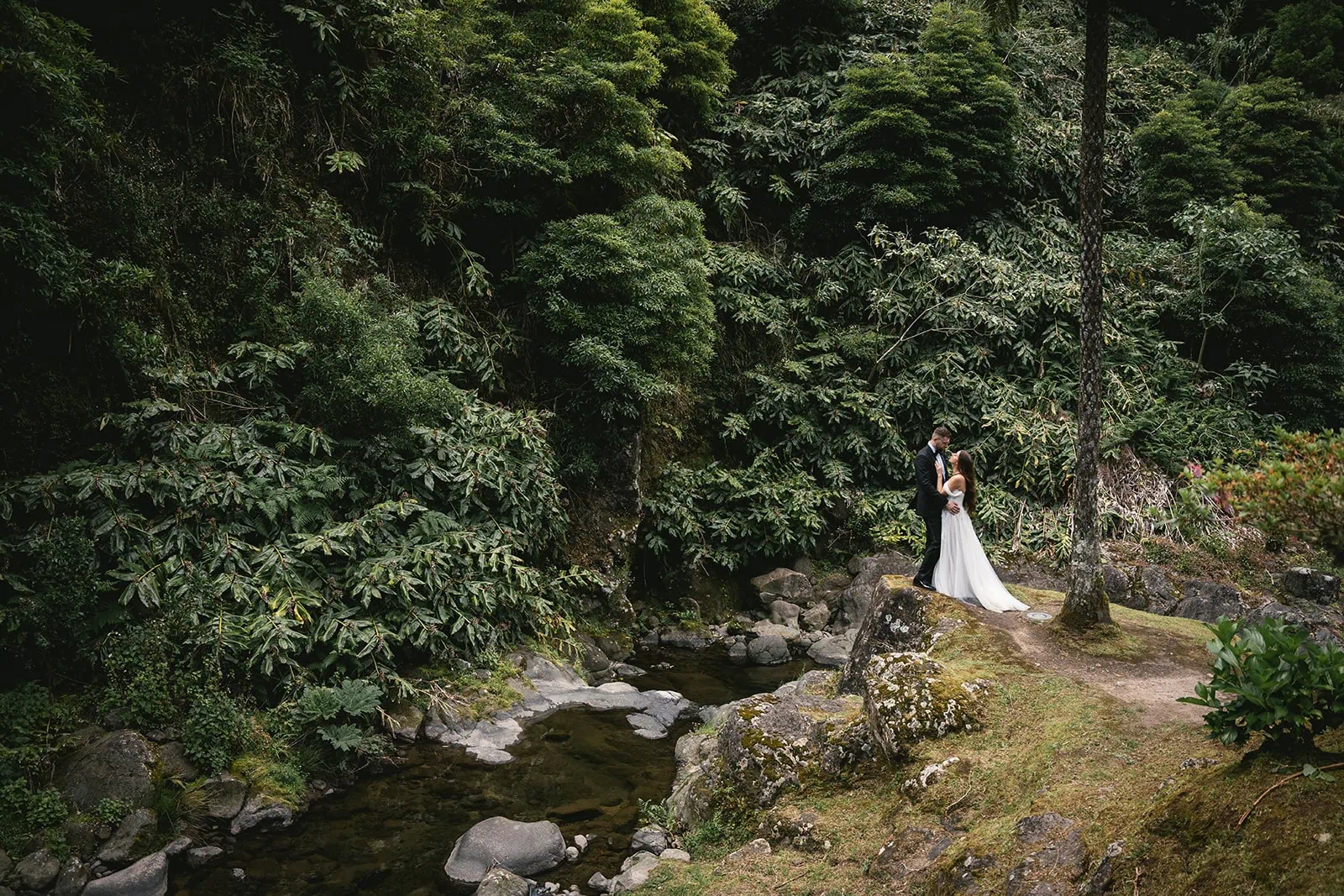 From rainforest paths to seaside vows—Ponta Delgada elopement adventure
