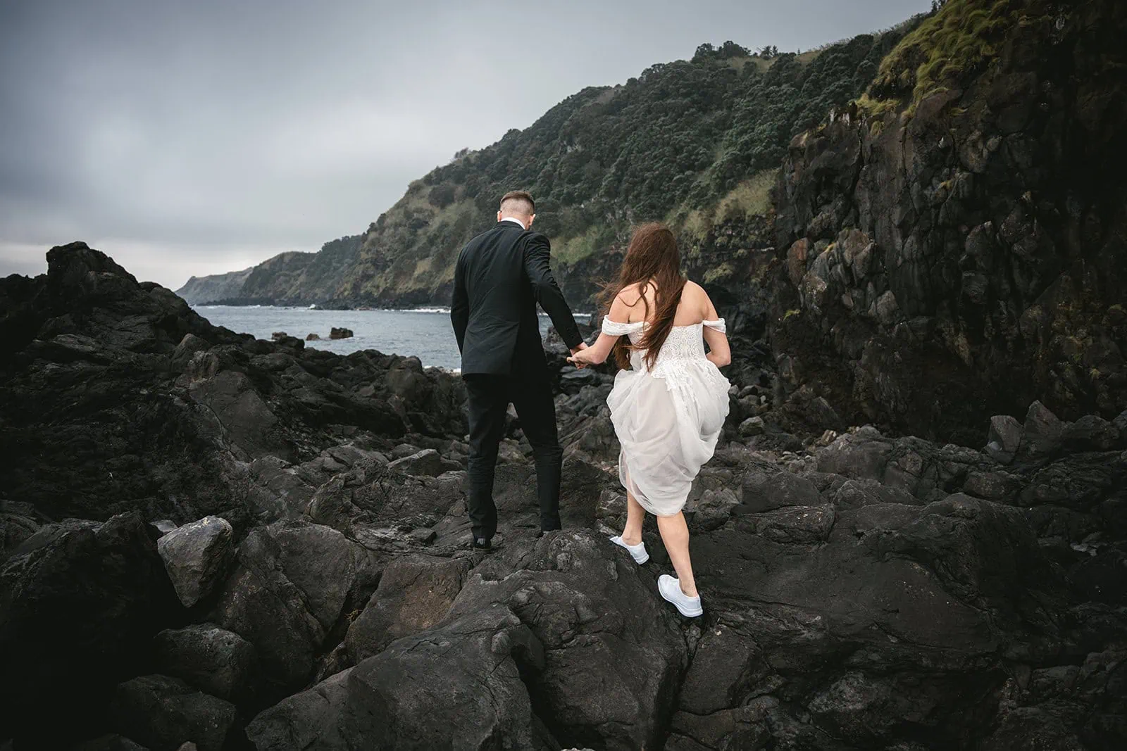 Walking the winding path toward love—Ponta Delgada elopement ceremony journey