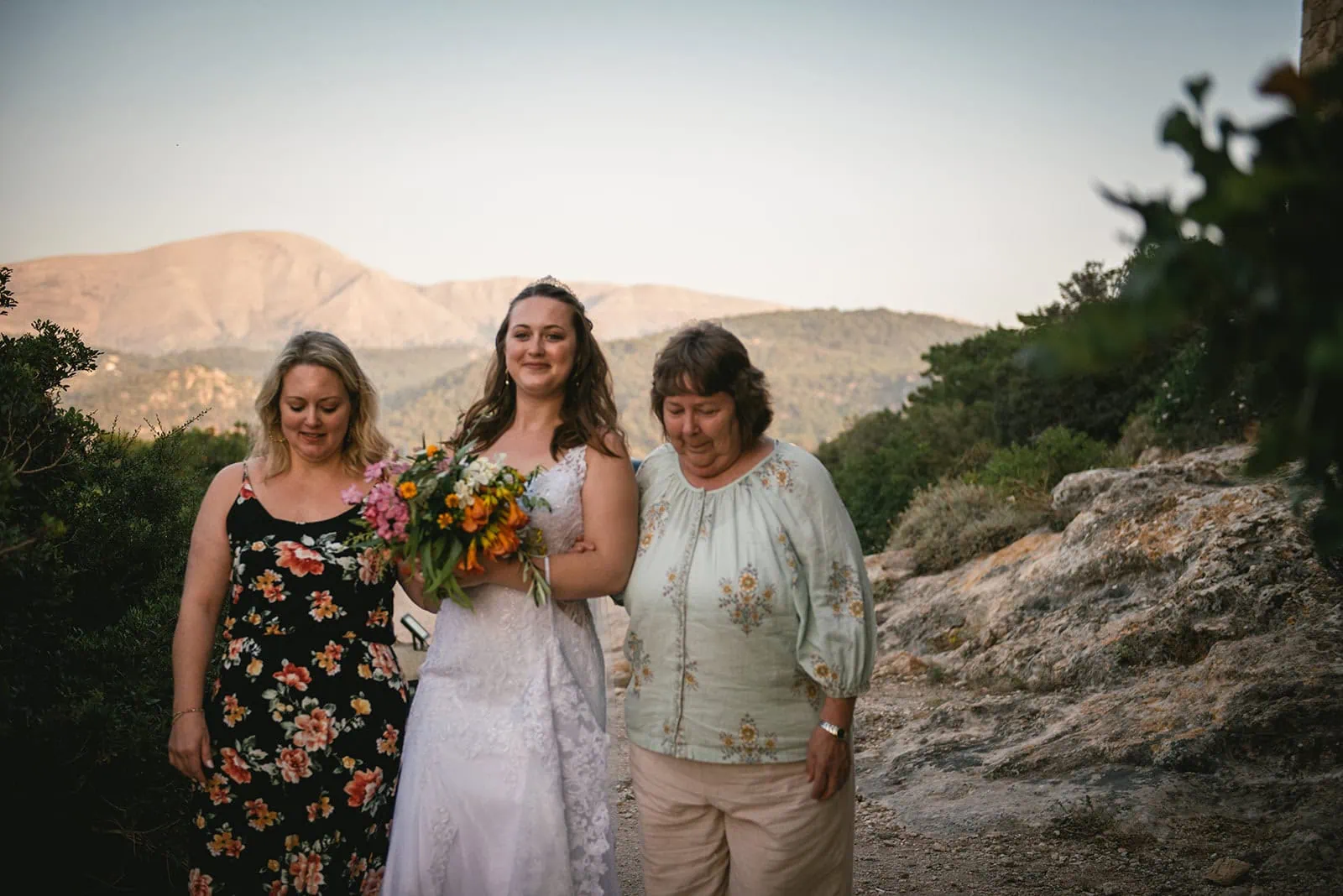 Bride smiling as she makes her entrace in her Rhodes Island elopement ceremony