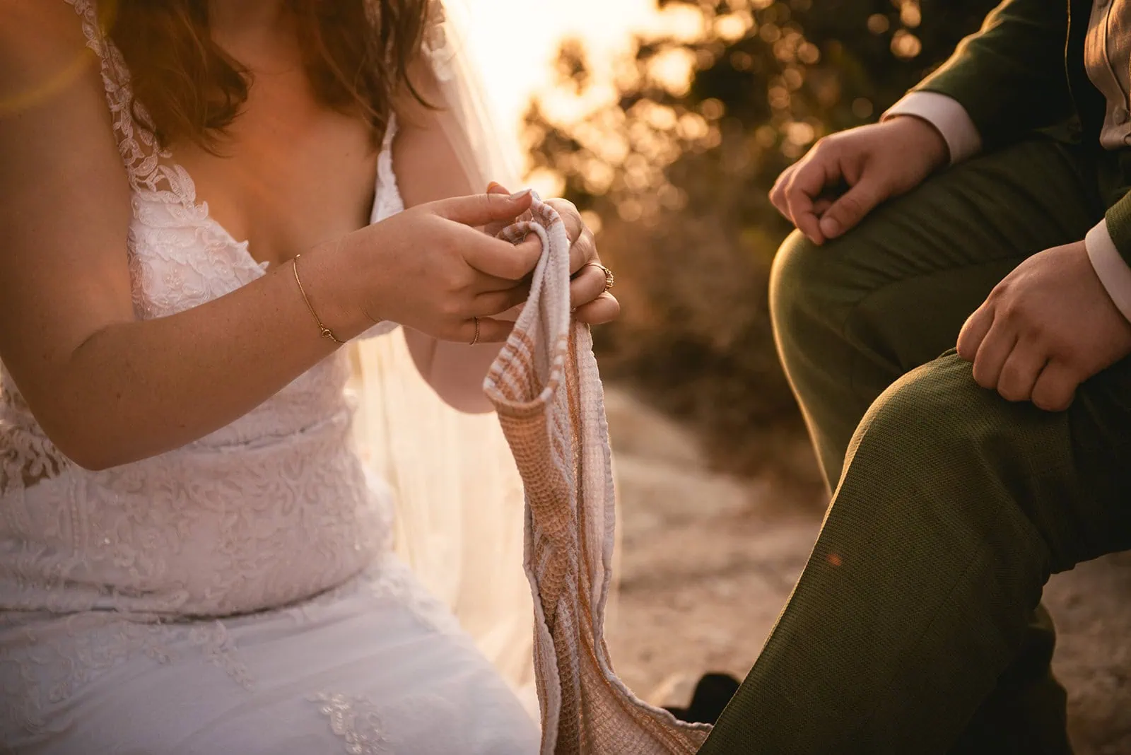 As part of their Rhodes Island elopement, they gently washed each other’s feet