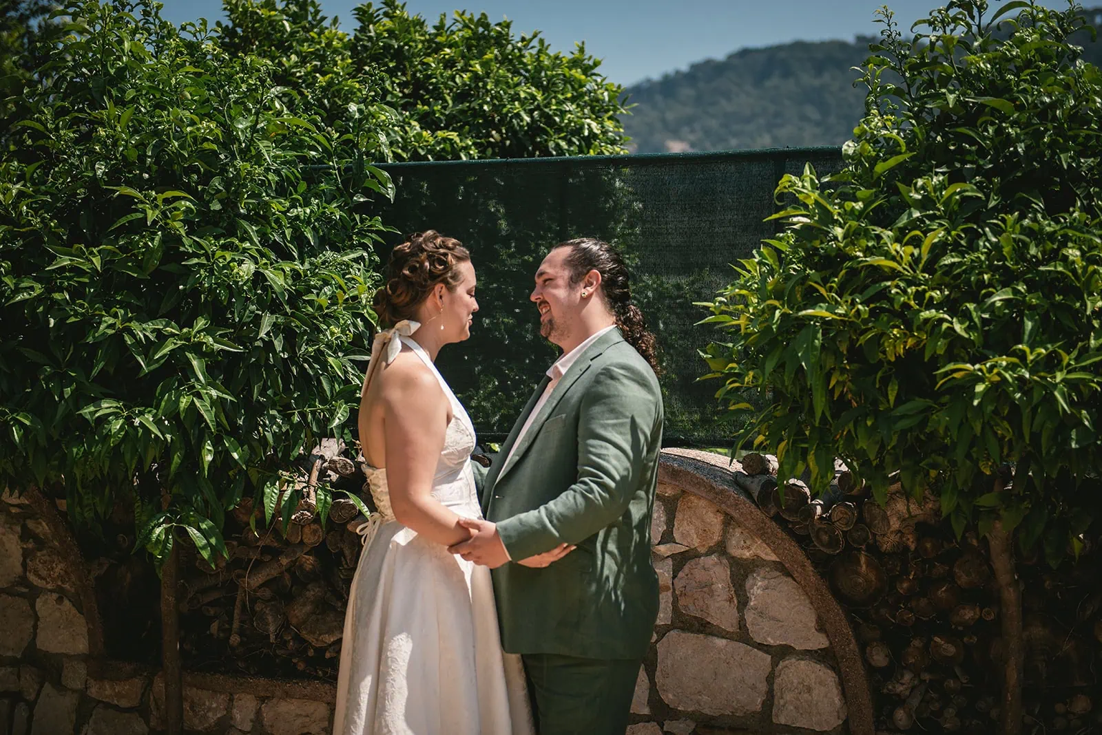 Love words whispered in their Rhodes Island elopement