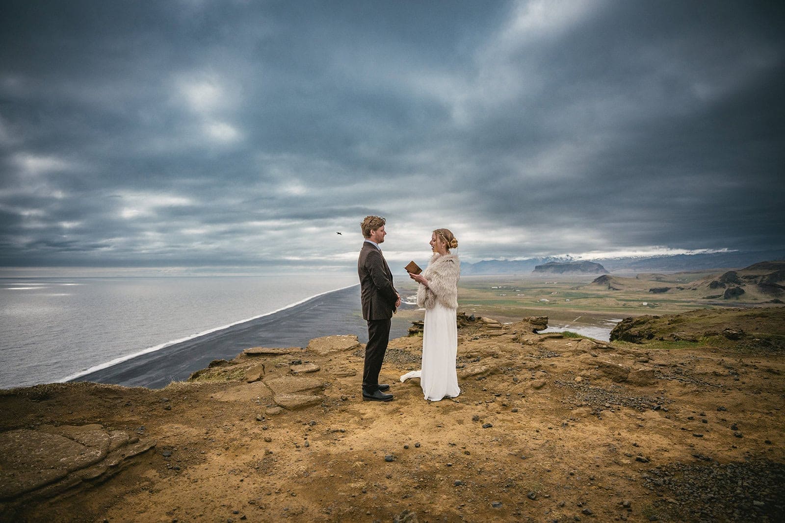 Intimate Iceland elopement ceremony in a wild natural setting