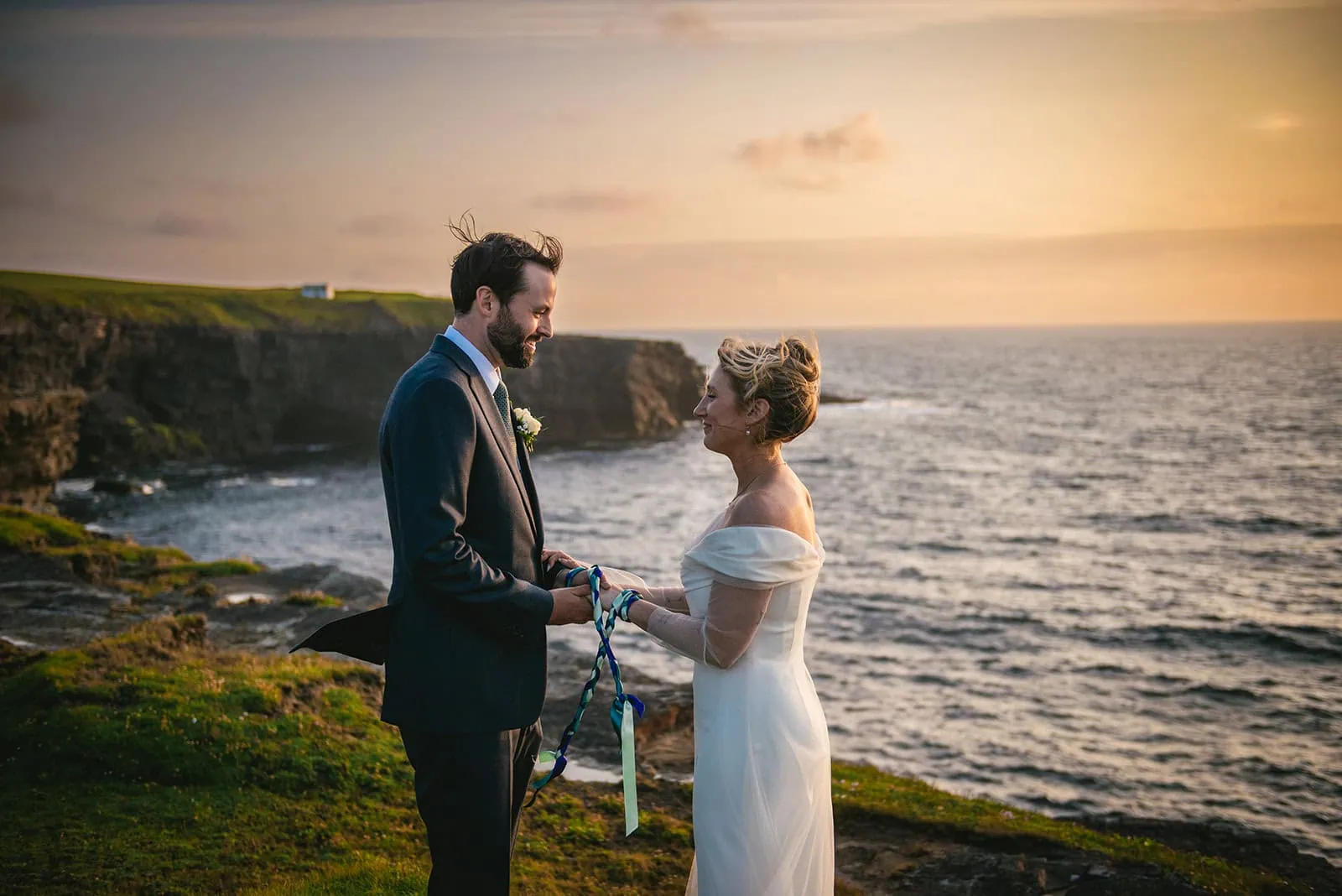 Ireland elopement: Knotted hands marking their new life as newlyweds