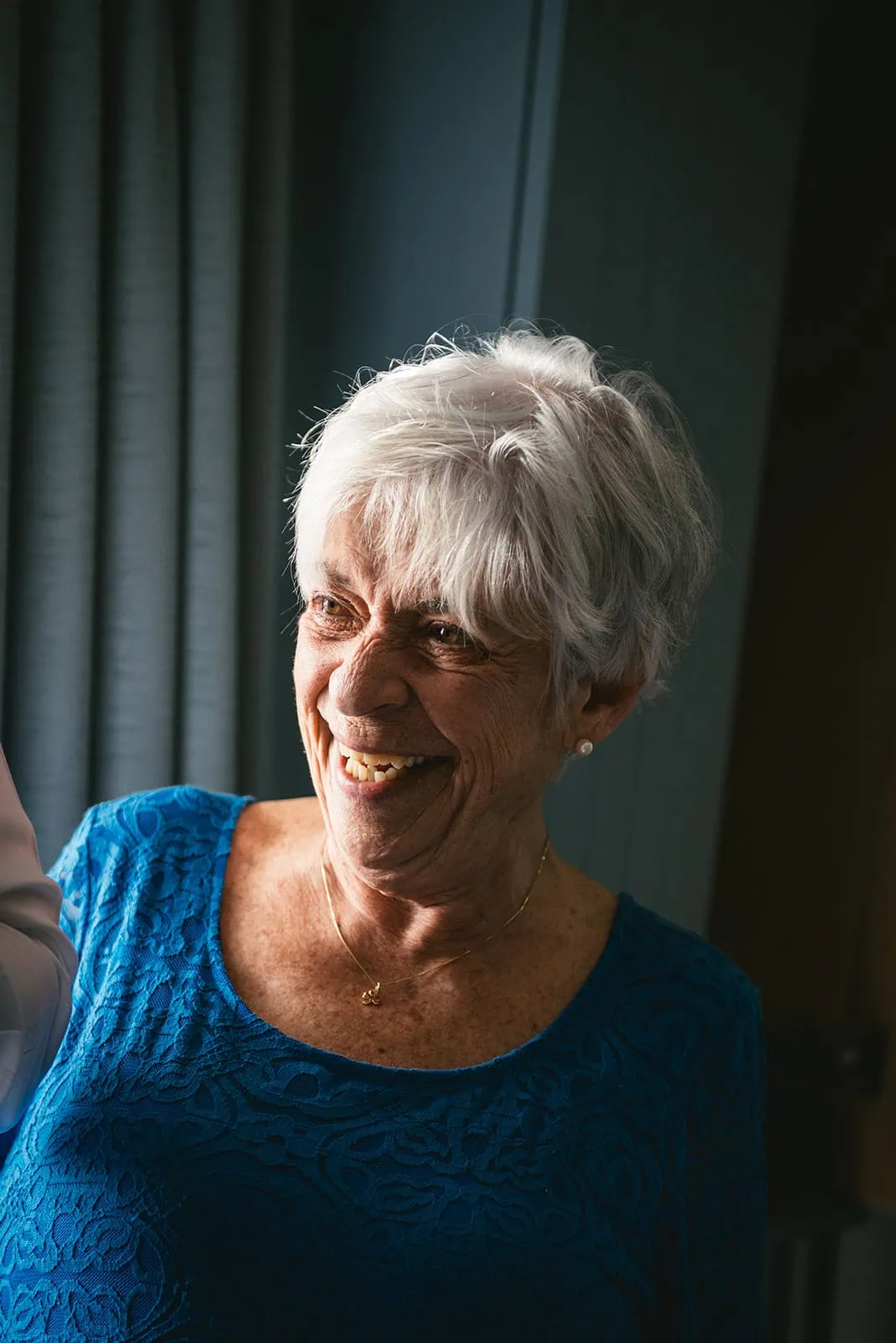 Laughter of the groom's mother during an Ireland elopement