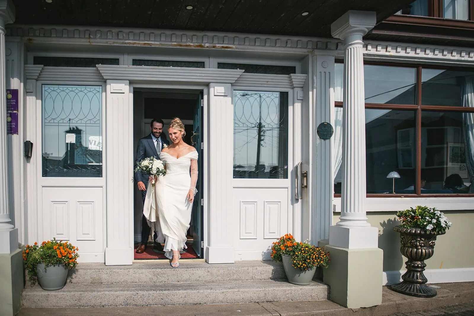 Leaving the hotel for the adventurous Ireland elopement