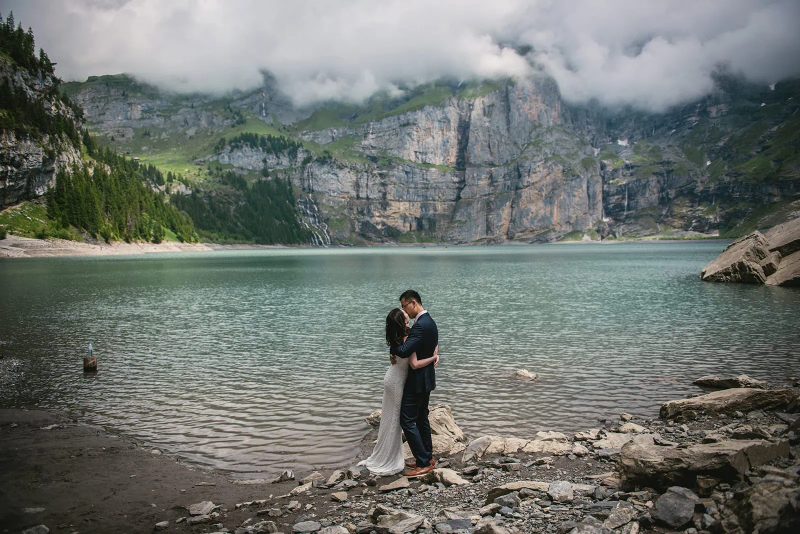 Wrapped in a soft breeze, they whispered their vows by Oeschinensee