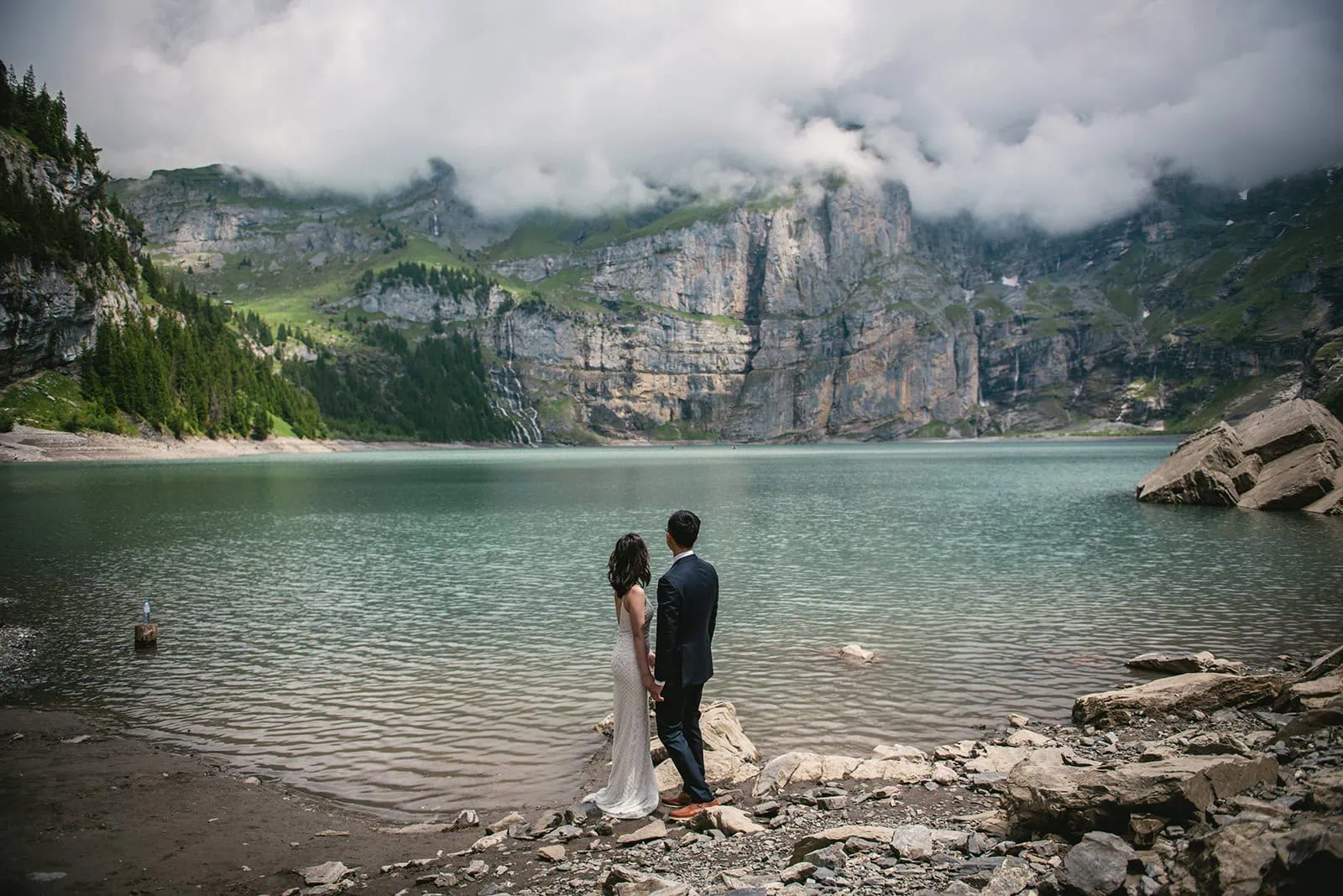 During their Oeschinensee elopement, their joy overflowed, even the lake couldn’t contain it