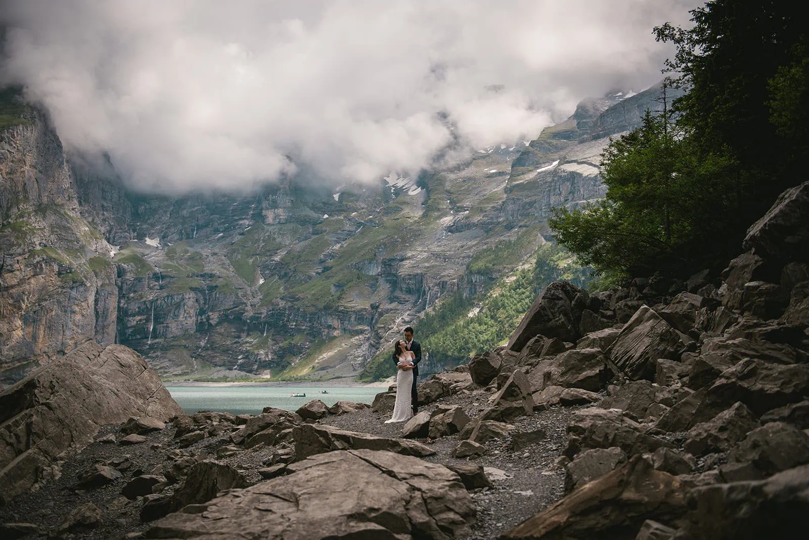 Snow-capped dreams and alpine echoes filled this Oeschinensee elopement day