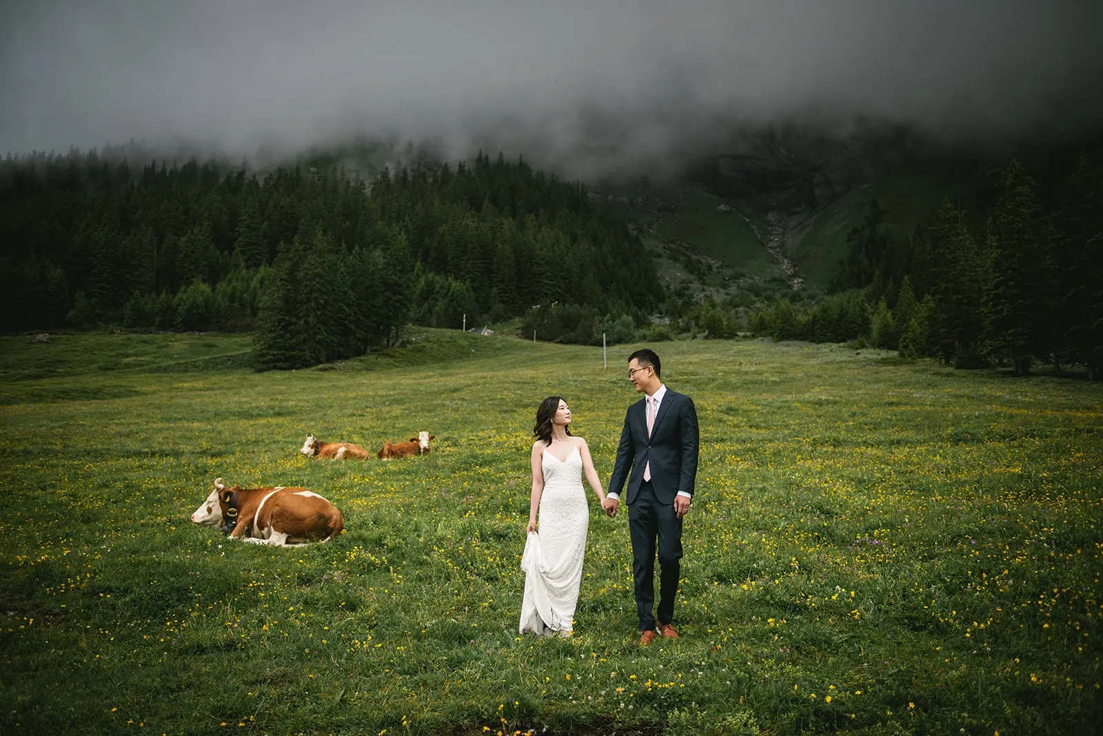 Tucked away in the heart of the Swiss Alps—Oeschinensee elopement serenity