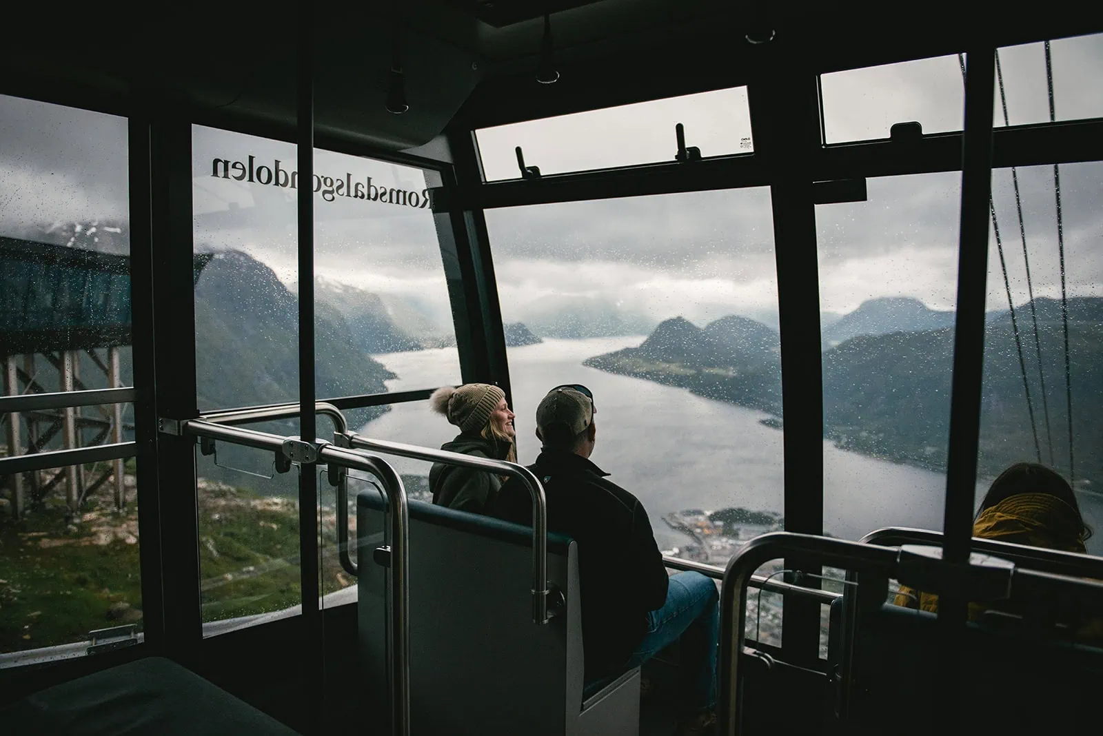 The return trip by cable car, marking the end of their fjords elopement