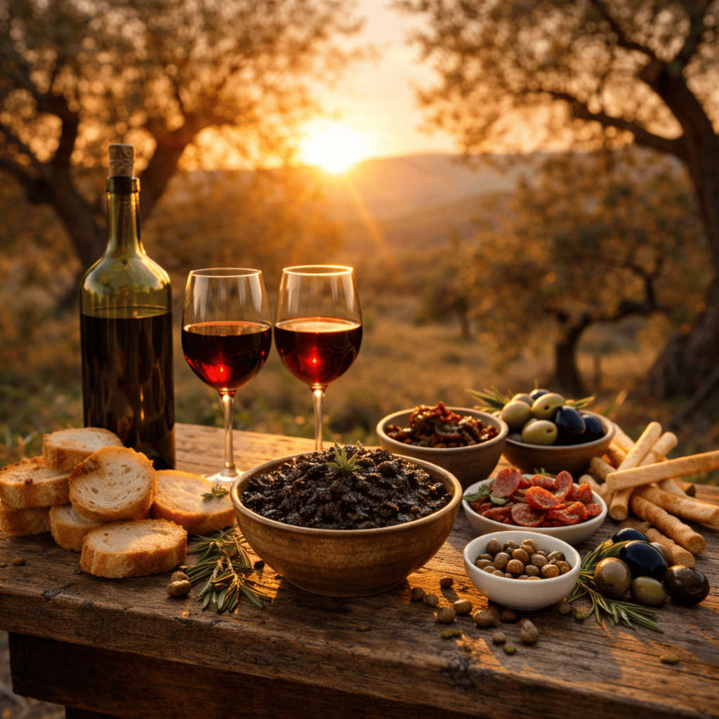Sunset aperitif among olive groves for a Provence elopement